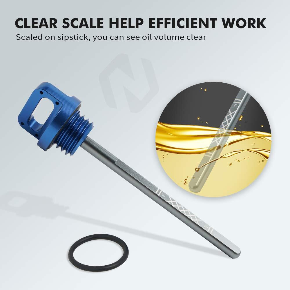 Nicecnc T6 Aluminum Engine Oil Dipstick With O-Ring Compatible With Yamaha Raptor 700 Yfm700 Yfz 450 2004-2009,2012-2013 Replacement For 5Lp-21761-00-00 5Lp-21761-00-00 See Fitment