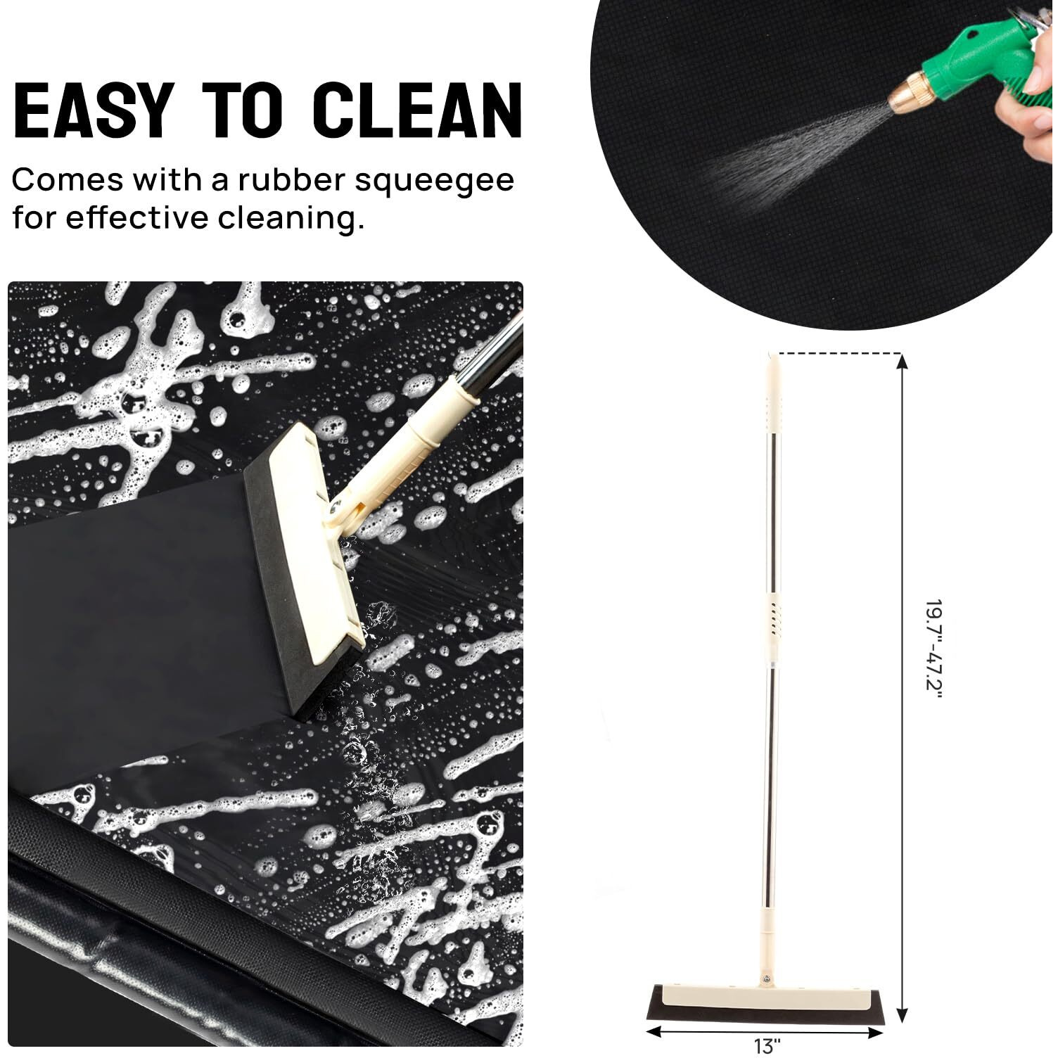 Tuffiom Containment Mat W/Squeegee, 7'9"" X 16' Garage Floor Mats For Under Car, Heavy Duty Waterproof Car Parking Mats For Snow Ice Rain Mud Oil