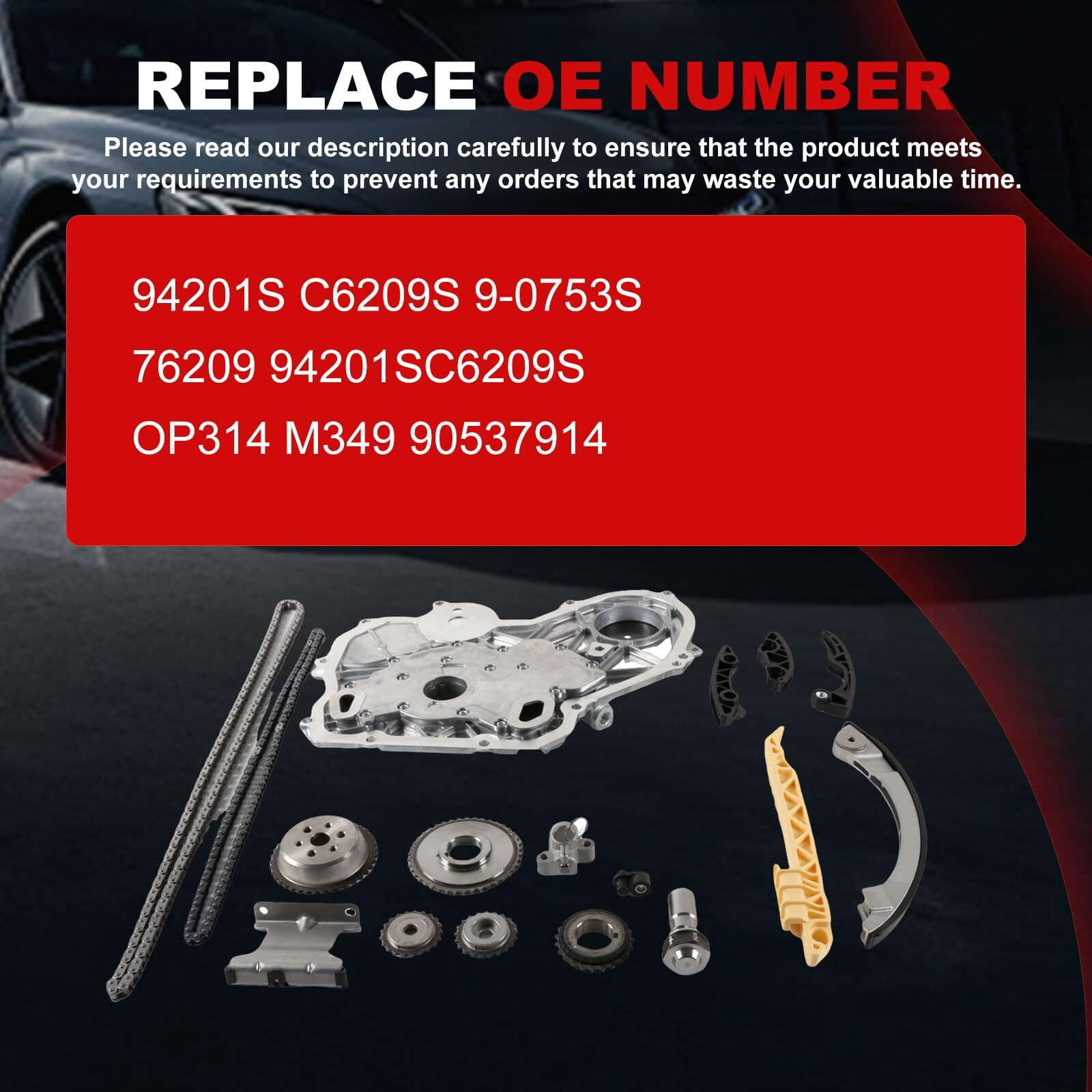 Timing Chain Kit Oil Pump Fit For Chevy Cobalt Hhr Malibu Equinox 2.4L 2.2L 2.0L 2006-2015 For Pontiac-Engine 06-10 2.4L For 06-09 Saturn 2.4L For Buick-Auto 11-15 2.4L Time Tensioner Crank Sprocket