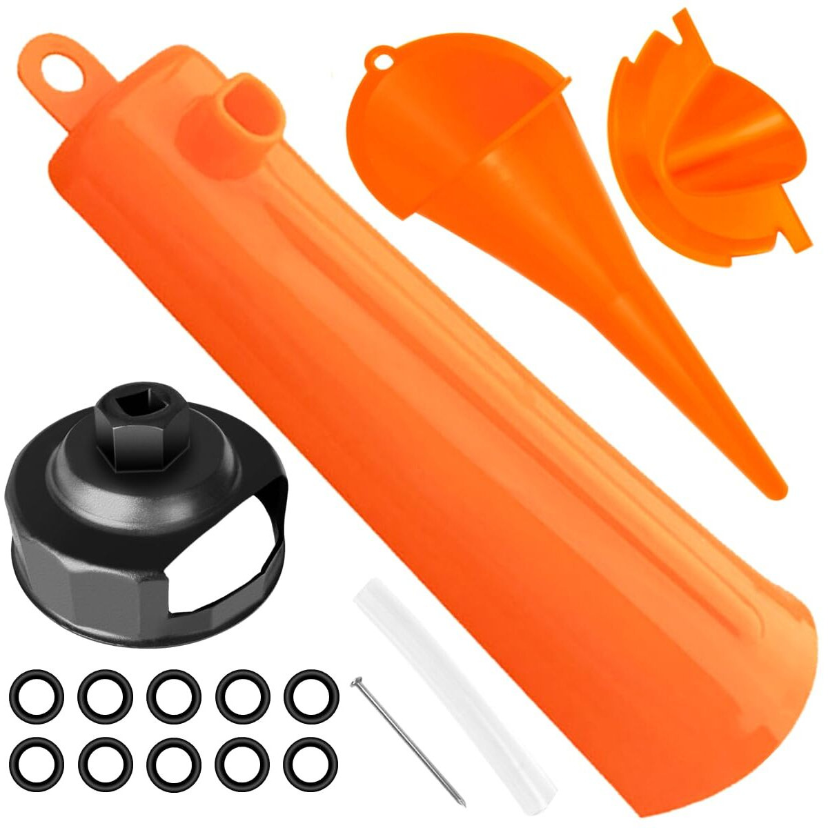 Oil Change Tool Kit For Harley Davidson Accessories,Oil Filter Wrench,Crankcase Fill Tool,Primary Case Funnel,Drip-Free Oil Filter Funnel,10Pcs O-Rings