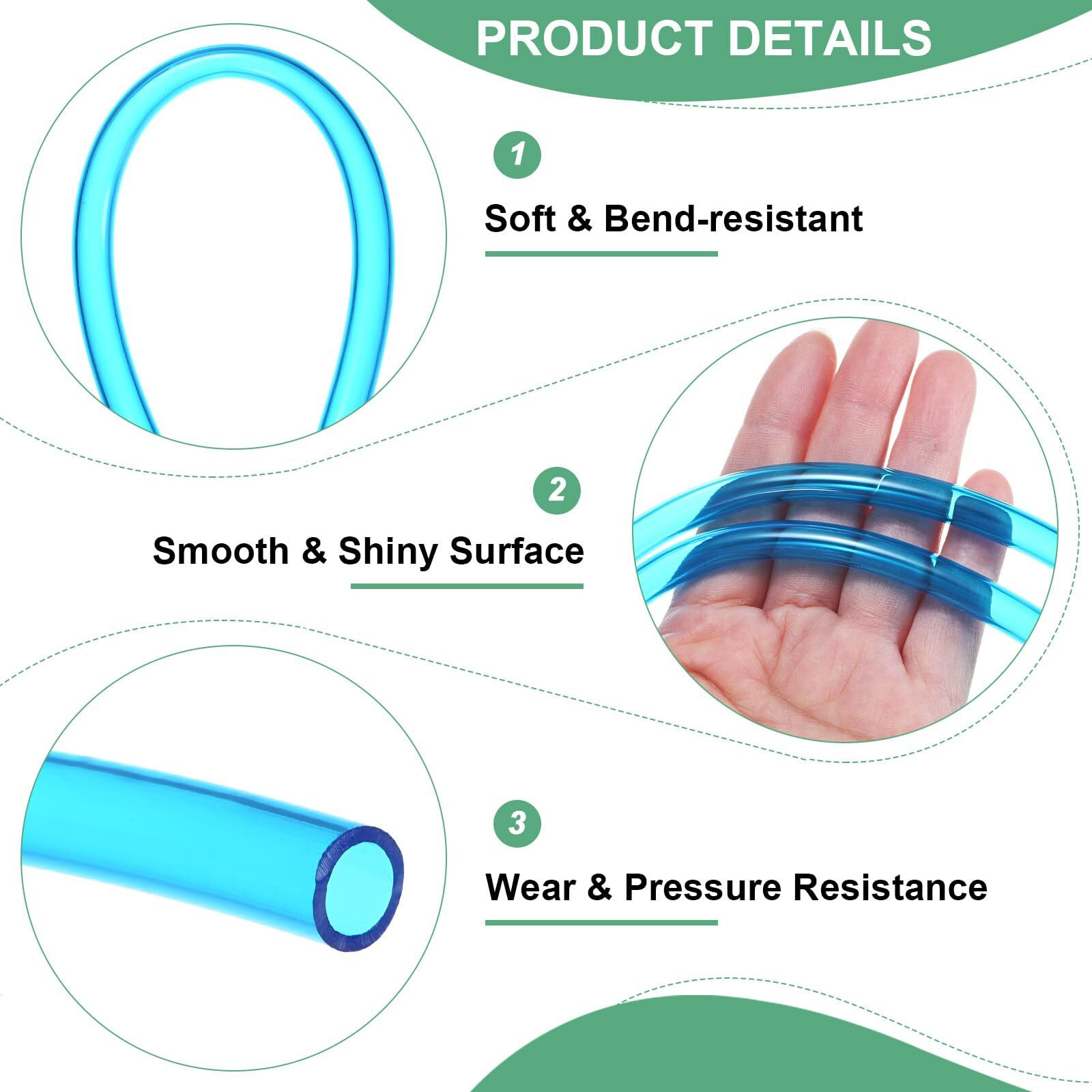 M Meterxity Tubing Carburetor Fuel Vent Line, 6Mm(0.24"") Id 8Mm(0.31"") Od 4M(13') Long Polyurethane Gas Oil Tube For Atv/Go Kart/Dirt Bike, Universal Petrol Pipe Replacement [Blue]