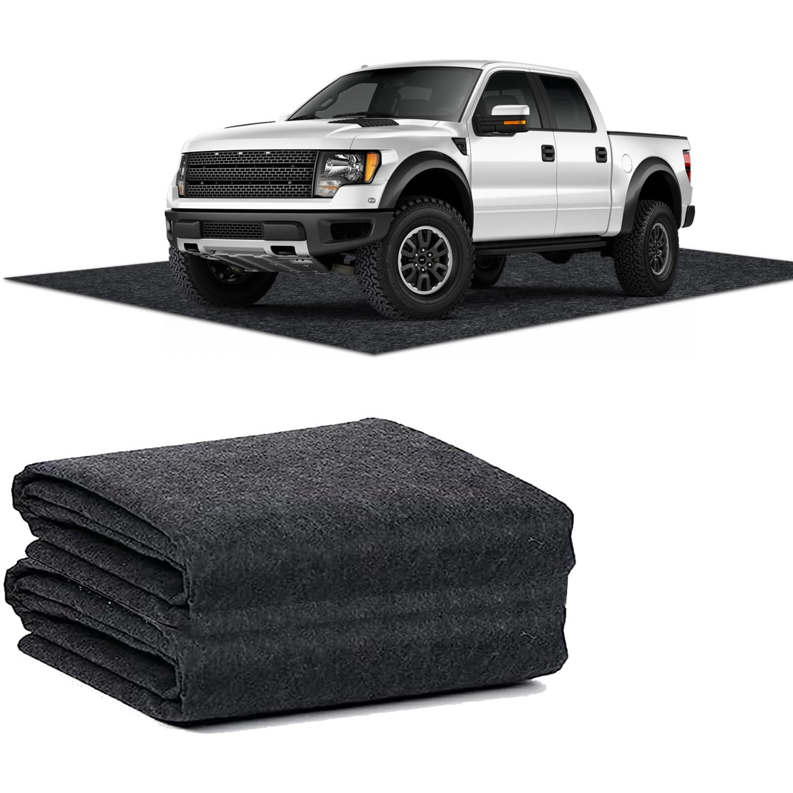 17 X 7.4 Ft Garage Floor Mat For Under Cart, Oil Spill Mat With Weather Backing, Garage Flooring And Floor Protection For Garage, Garage & Shop Floor & Parking Mats, Reusable, Washable, Protects Floor