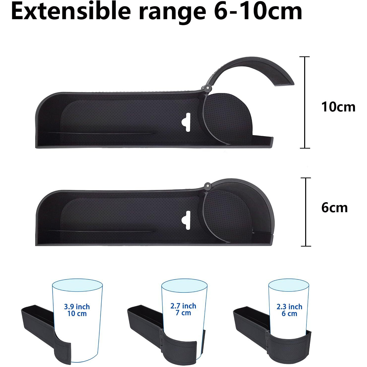 Bailisi Car Seat Gap Filler Organizer,Multifunctional Car Seat Organizer,Adjustable Cup Holder Car Console Side Storage Box Holders Phone, Sunglasses,Car Accessories(Black)
