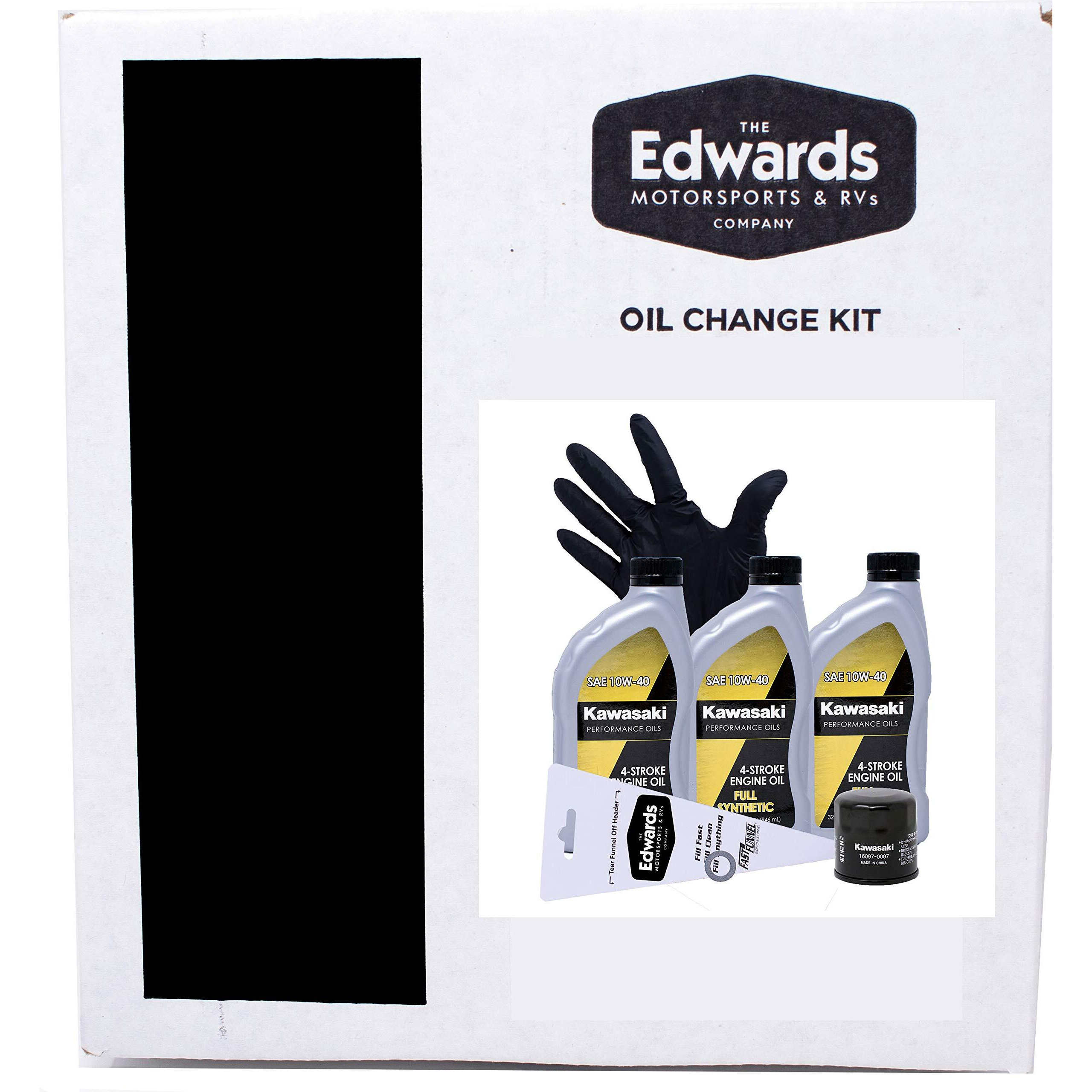 Edwards Oil Change Kit Fits 2005-2021 Kawasaki Brute Force 750 Atv (Full Synthetic)
