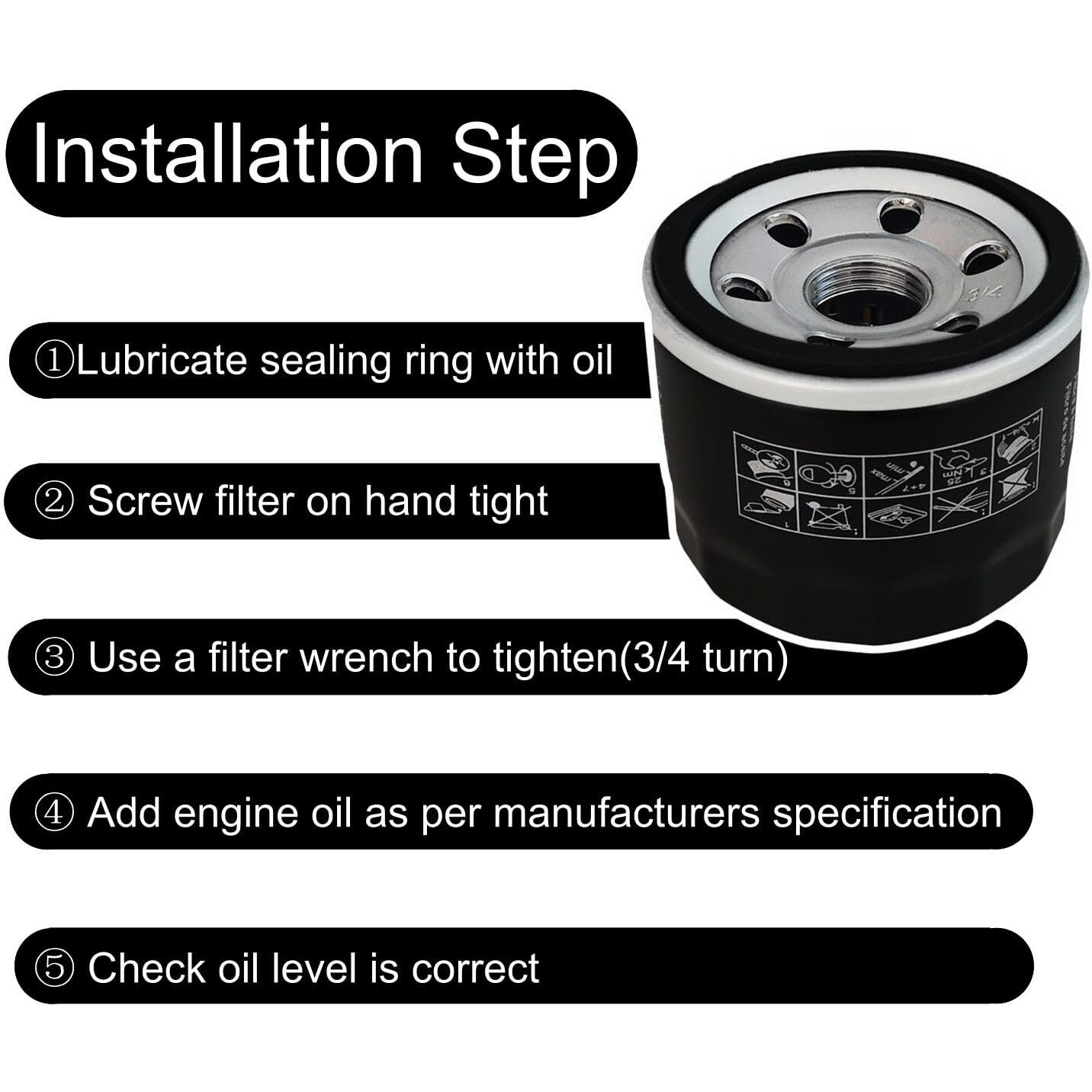 Arpisziv New Oil Filter 16510-87J02 Fit For Su-Zuki Df25 Df30 Df40 Df50 Df60 Df70 Outboards Replacement 16510-87J00 (2)