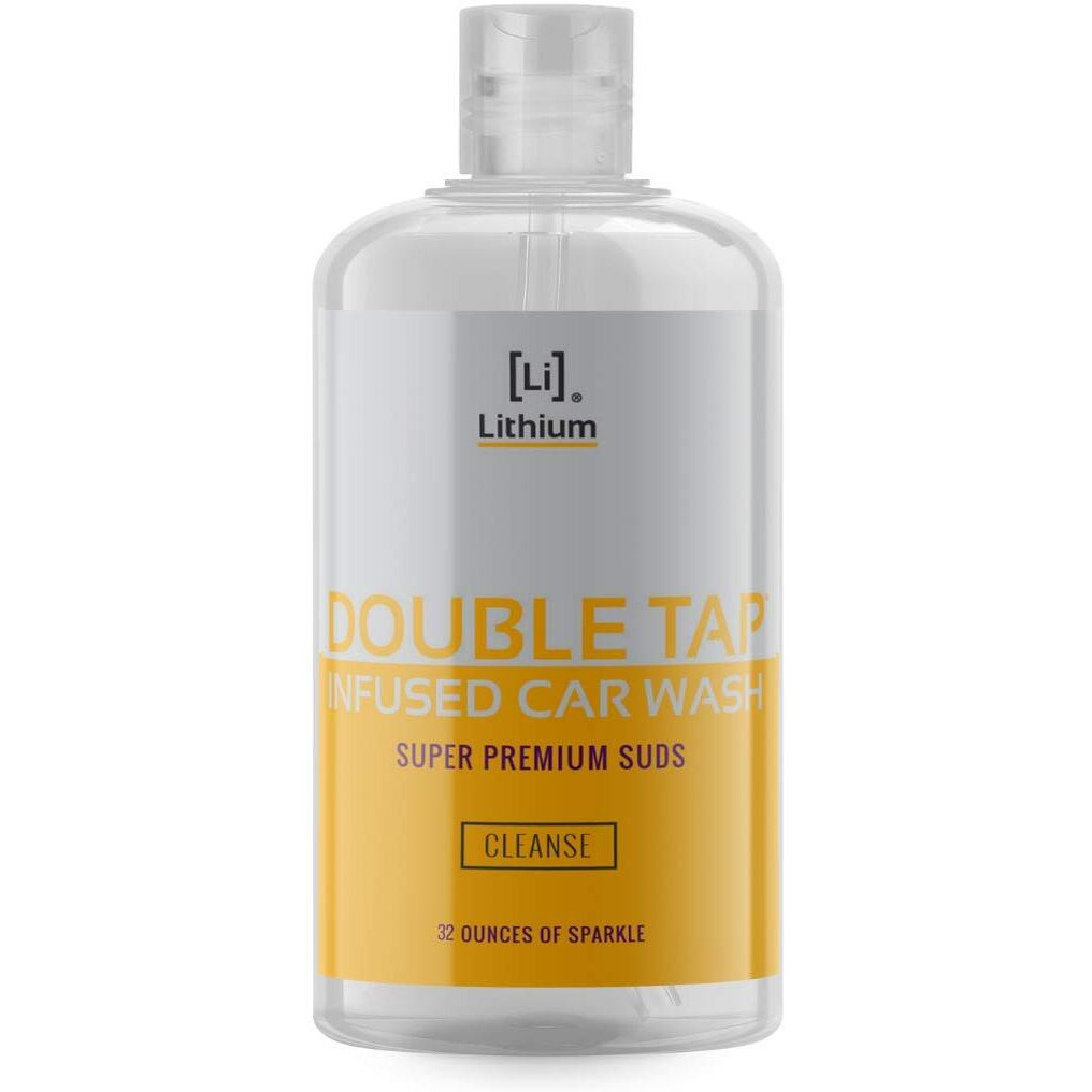 Lithium Double Tap Infused Car Wash Soap - Infused With Safe Blend Of Essential Oils And Eucalyptus Car Shampoo For Spotless Cleaning, Thick Foam And Showroom Shine - Lubricates While It Cleans