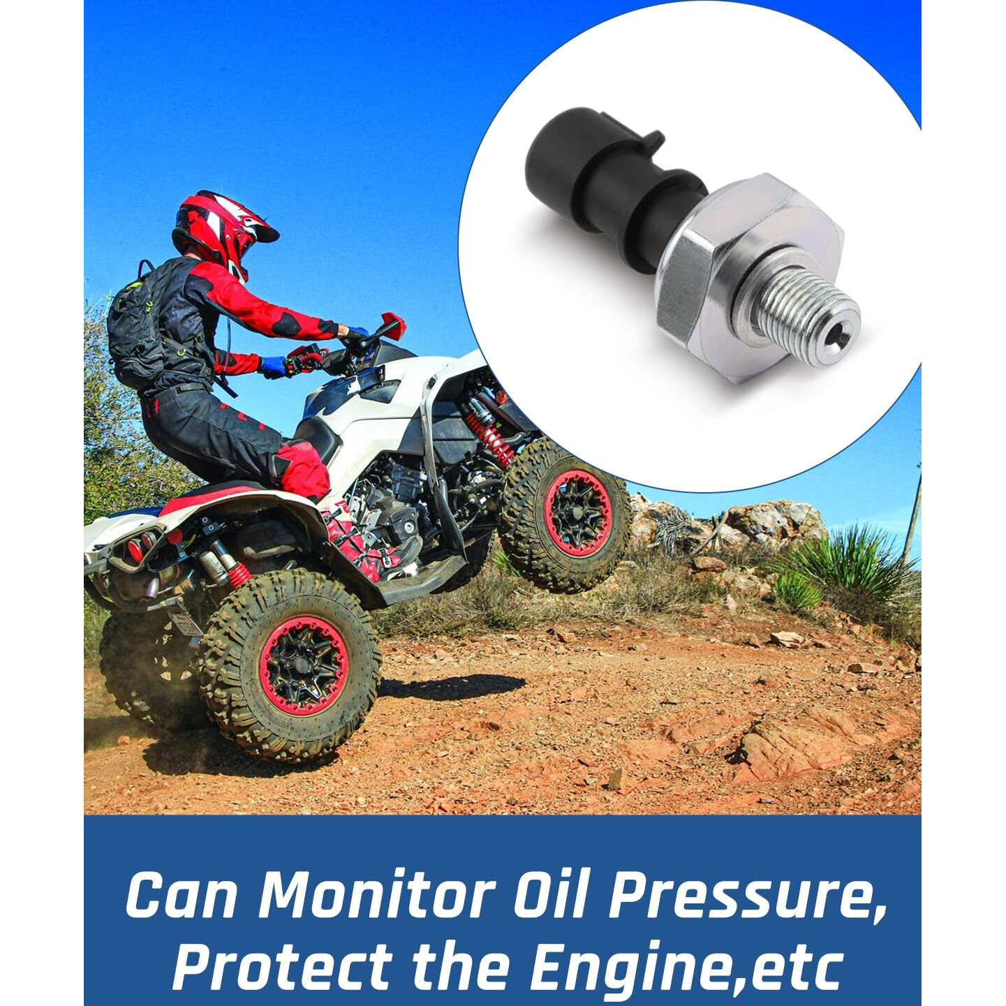 Oil Pressure Switch 420256915 Fit For Can-Am 450 570 650 850 1000 2011-2018 Outlander Max Maverick X3 Commander 1000 2011-2019 For Brp Plastic & Aluminum Material