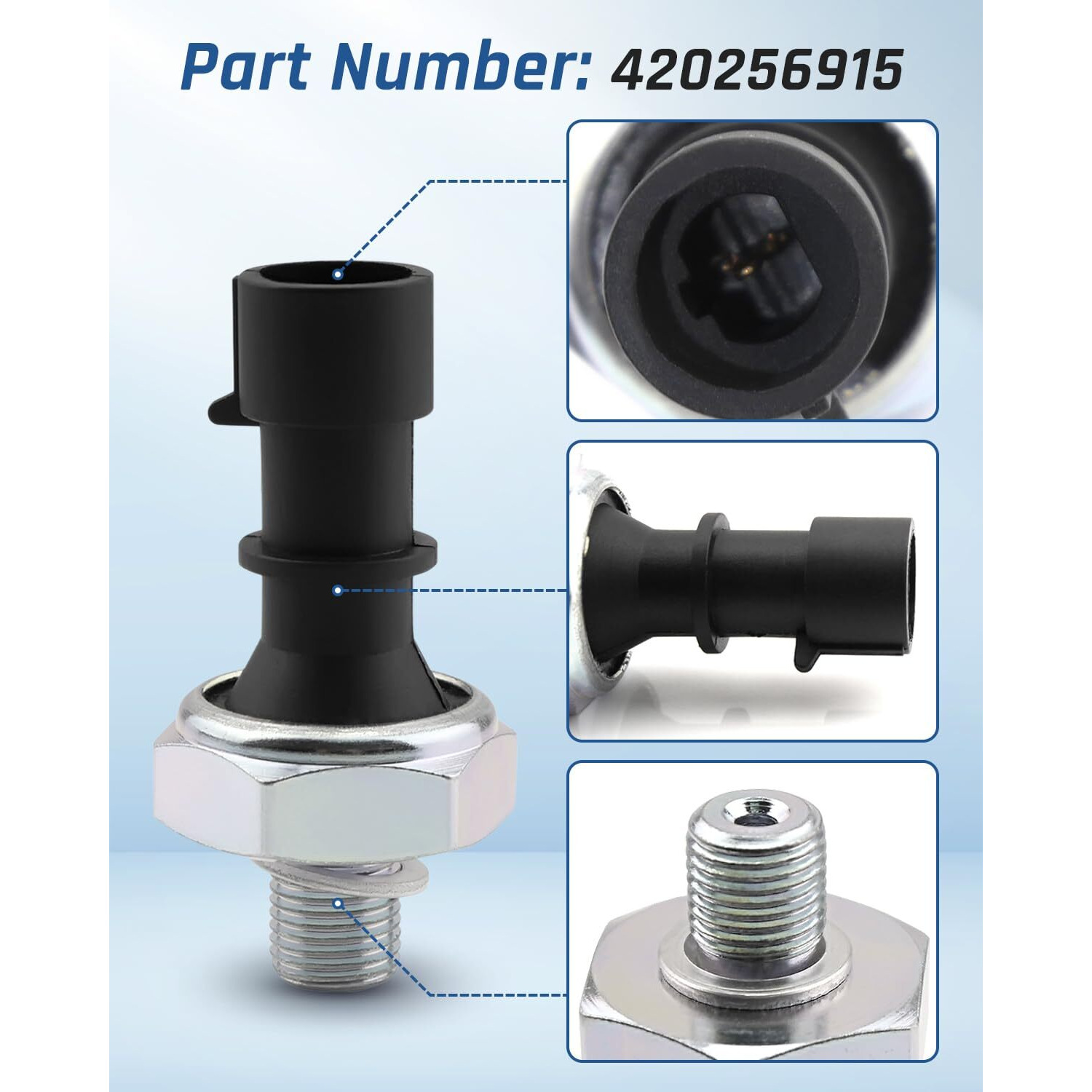 Oil Pressure Switch 420256915 Fit For Can-Am 450 570 650 850 1000 2011-2018 Outlander Max Maverick X3 Commander 1000 2011-2019 For Brp Plastic & Aluminum Material
