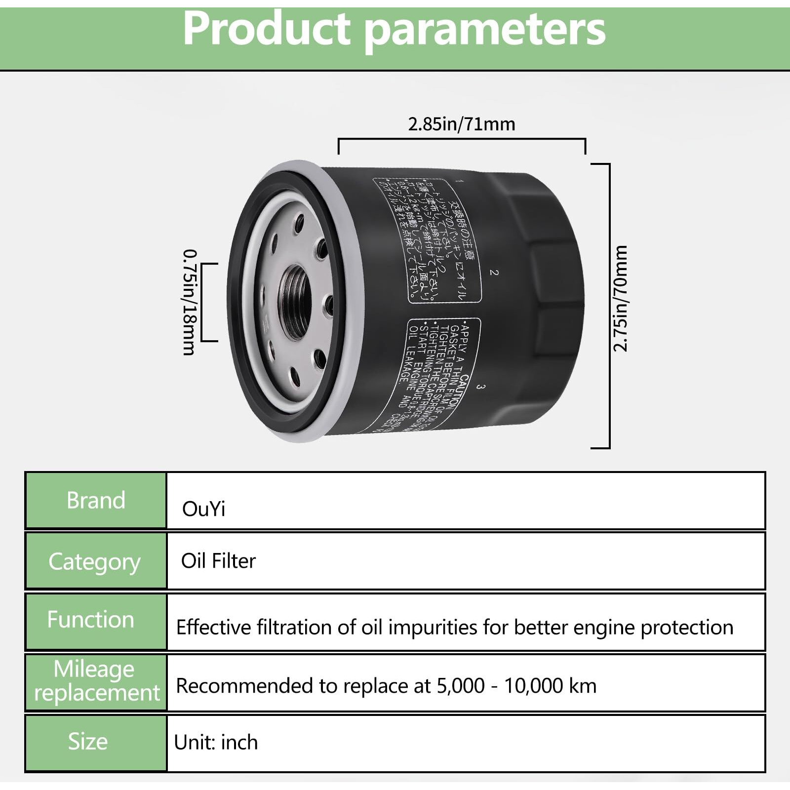 49065-0724 Oil Filter Compatible With Kawasaki 49065-7010 Fx751V Fx801V Fx850V Fx921V Fh381V Fh430V Fh480V Fh541V Fh580V Fh601V Fh641V Fh680V Fh721V Fh601D Fh680D Fh721D Fh770D Kaf300 400 620 (6)