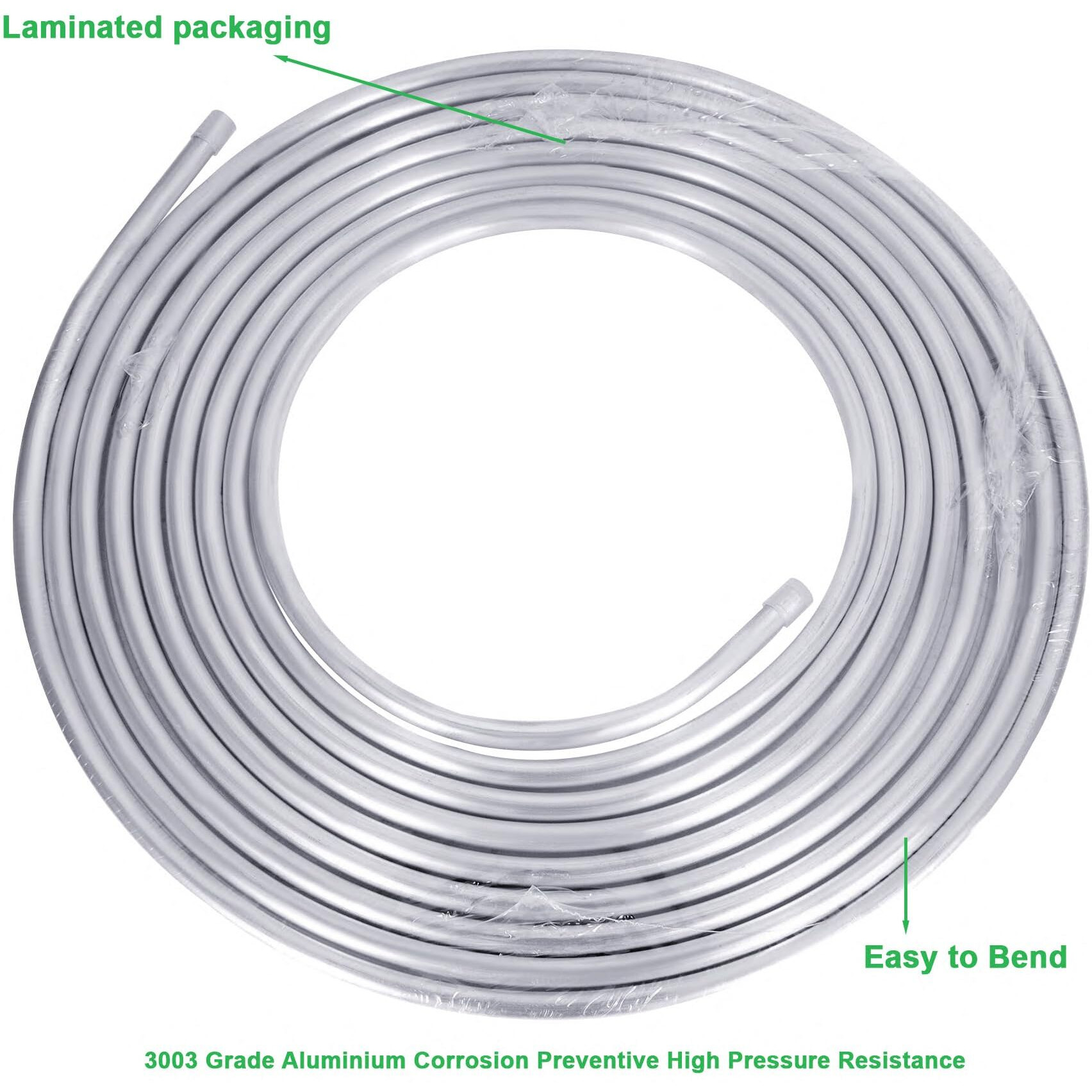 1/2 Metal Fuel Line,1/2"" Od Aluminium Coiled Tubing Hard Tube For Refrigeration Tubing, Automotive Oil Pipe,Brake Line, Metal Gas Line, 10Ft