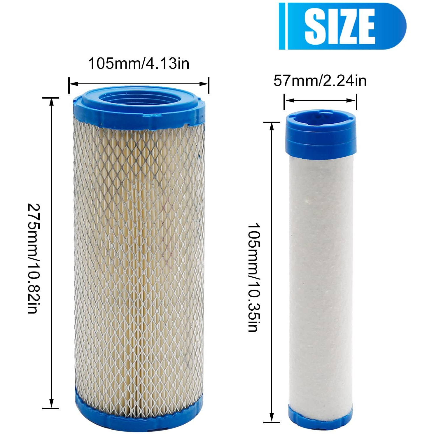 Laffoonparts 11013-7044 Air Filter Replacement For Kawasaki Fx651V Fx691V Fx730V Fx751V Fx801V Fx850V Fx1000V 4 Cycle Engine Replace11013-7045 With 49065-7007 Oil Filter