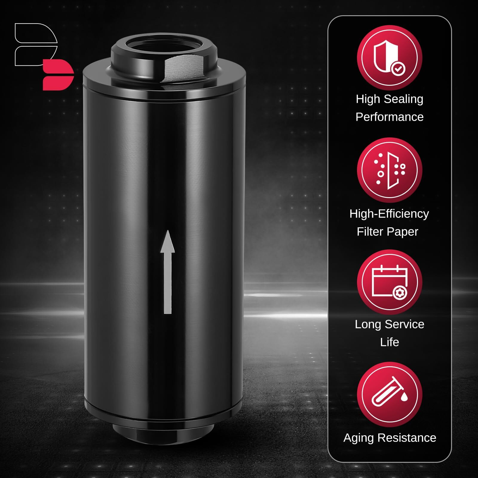 Bdfhyk 10 Micron Inline Fuel Filter With 6An 8An 10An Adapter, 50Mm Aluminum For Efi Fuel System, Oil Fuel Filter Kit For Filtering Gasoline, Diesel, E859