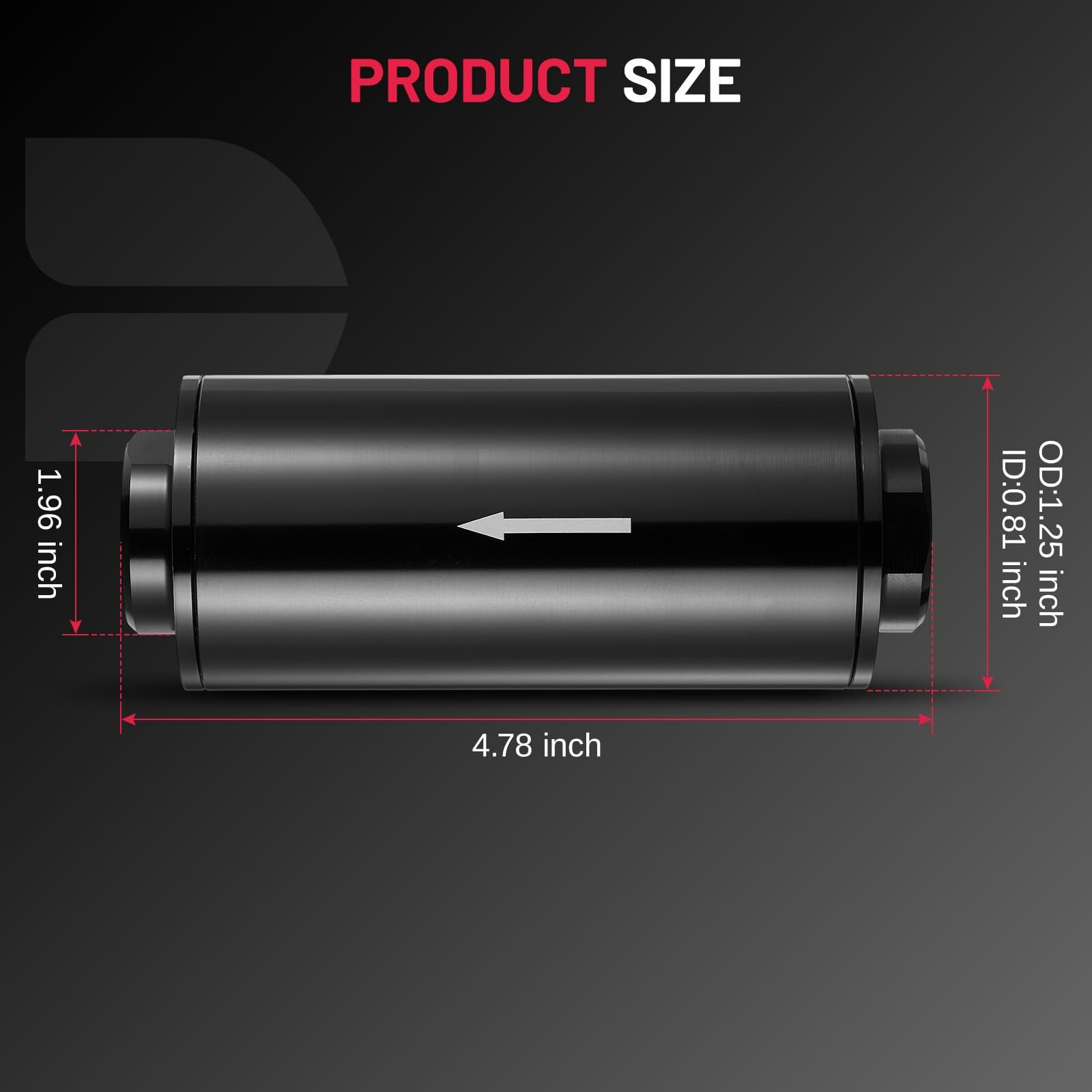 Bdfhyk 10 Micron Inline Fuel Filter With 6An 8An 10An Adapter, 50Mm Aluminum For Efi Fuel System, Oil Fuel Filter Kit For Filtering Gasoline, Diesel, E859