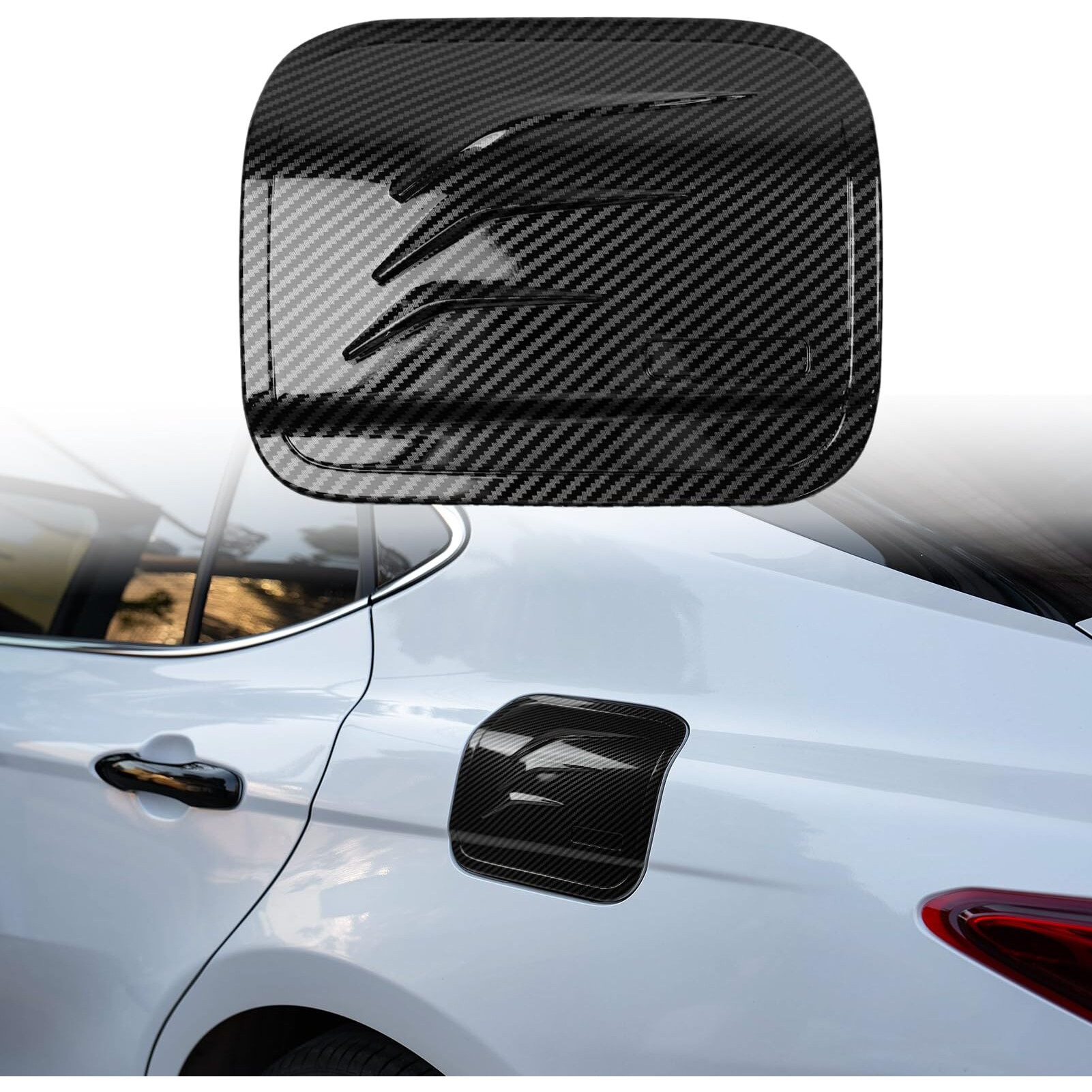 Cke 2025 Compatible With Toyota Camry 2025 Accessories Le Se Xle Xse Car Fuel Tank Cover Trim Oil Gas Cap Exterior Decoration Sticker -Carbon Fiber Style