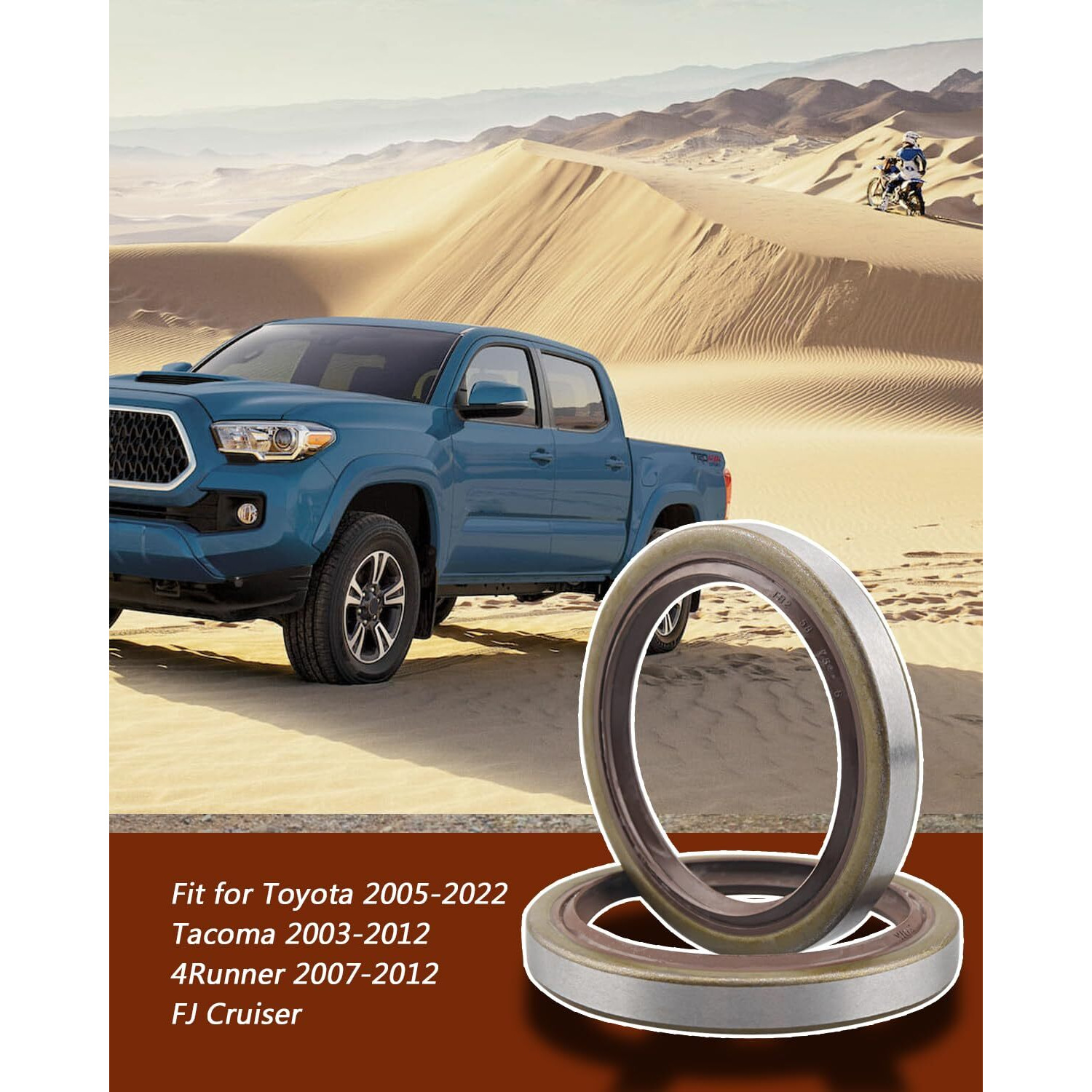 Rear Axle Shaft Oil Seal For Left Right Rear Fit For Toyota 2005-2022 Tacoma 2003-2012 4Runner 2007-2012 Fj Cruise Replace 90310-58003 Nbr Material 2Pack