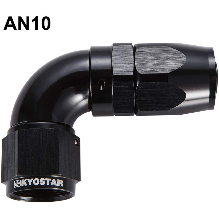 10An 90 Degree Fittings For Braided Oil Fuel Line Black 4416