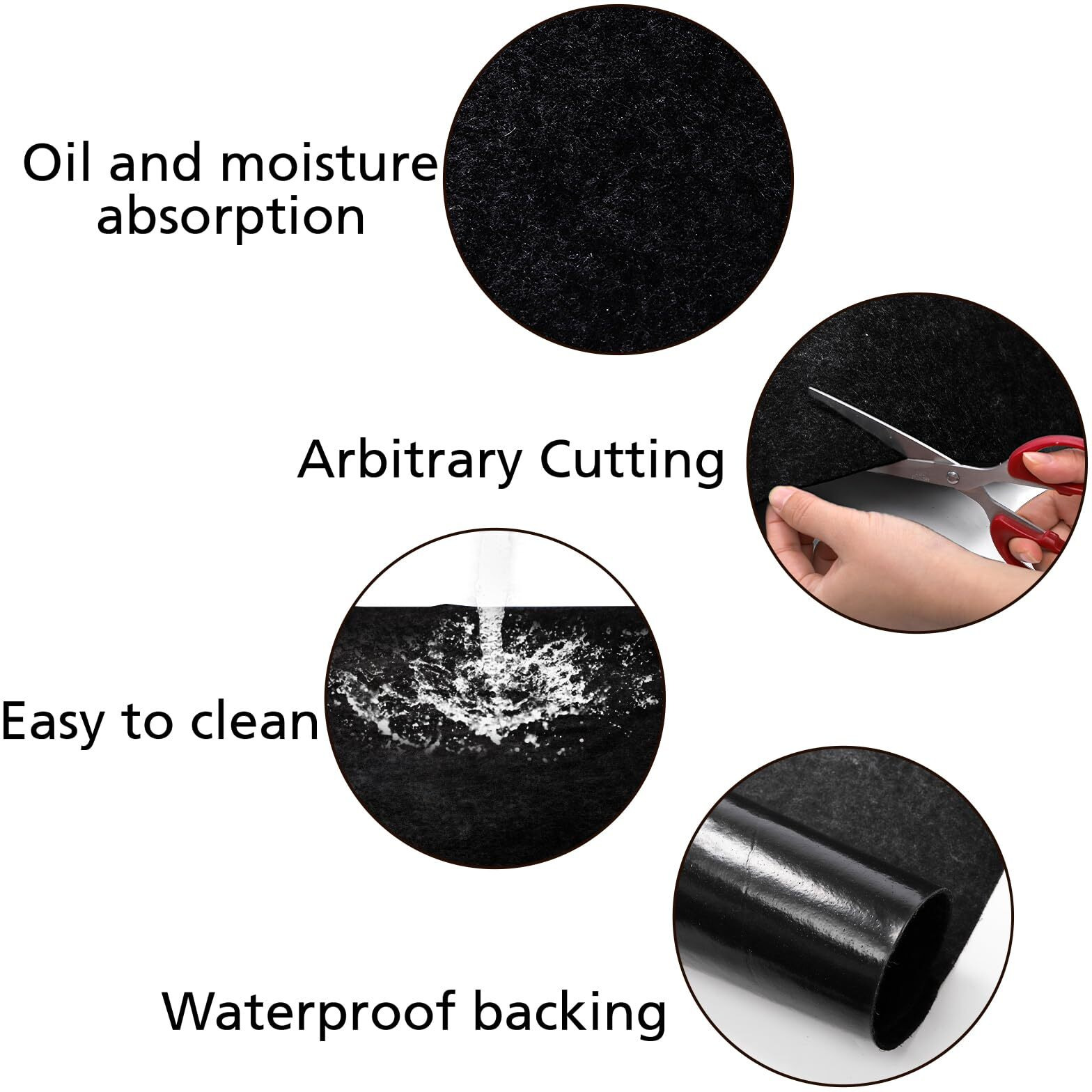 Yesland 3 Pack Garage Floor Mat, 29 X 36 Inch Oil Spill Mat Cart Mat Under Car Waterproof Rubber Backing Layer Mat, Black Oil Absorbent Motorcycle Mat Protects Floor From Spills Drips Splashes Stains