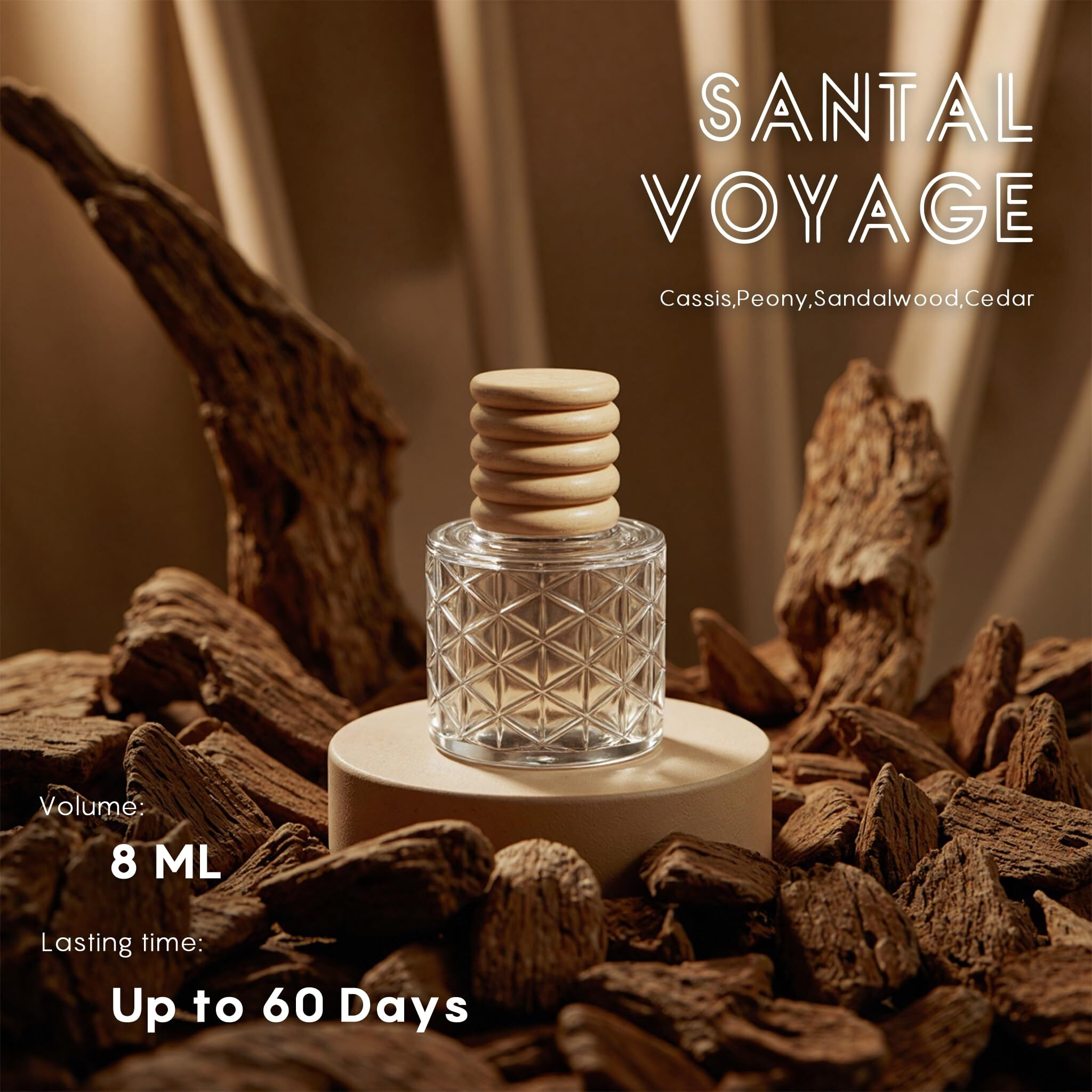 Veloz Hanging Car Air Freshener-Santal Voyage Scent Long Lasting Essential Oil Car Diffuser