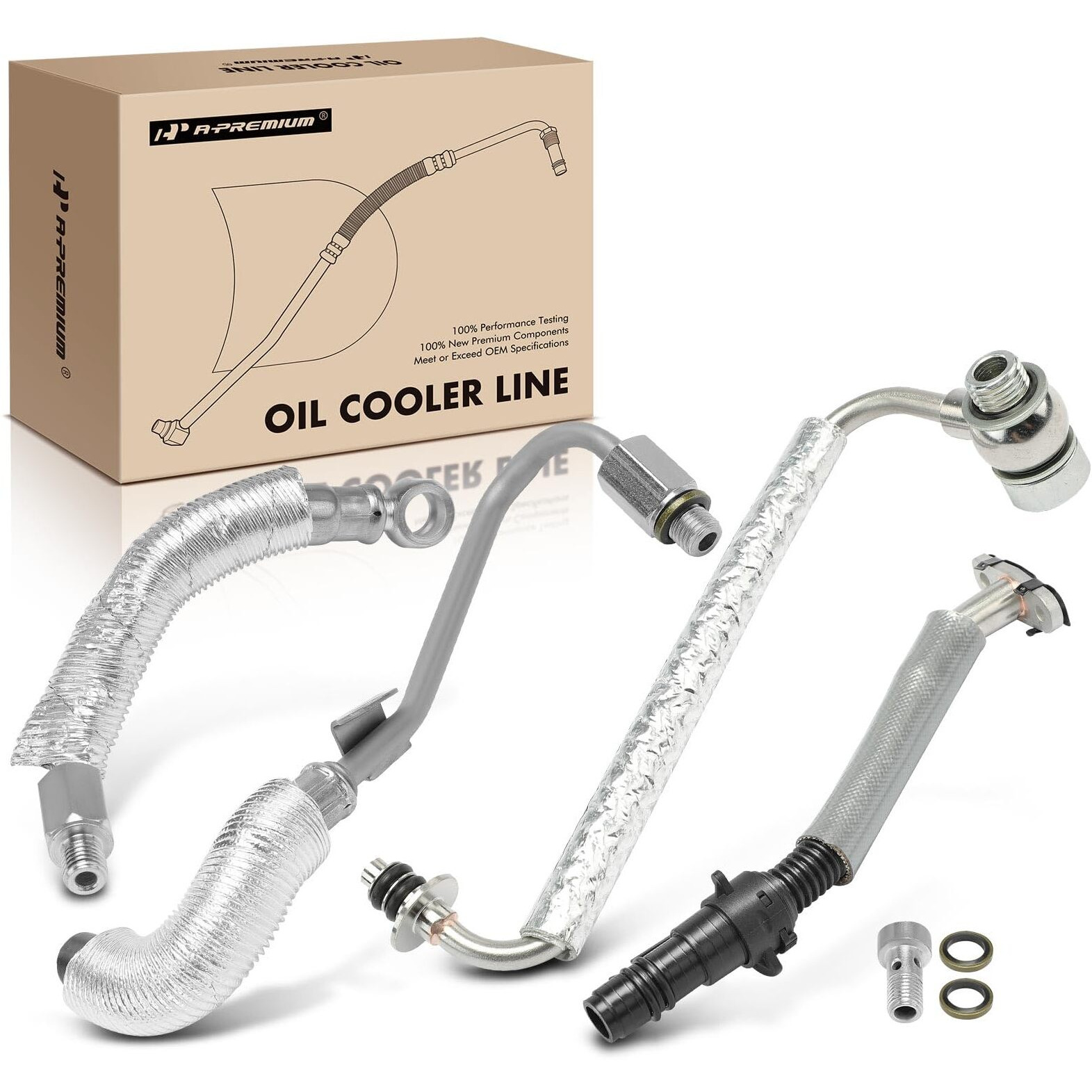 A-Premium 4Pcs Turbo Oil Return Drain & Oil Feed Line Kit Compatible With Buick, Chevrolet Vehicles - 1.4L - Cruze 2011-2015, Sonic 2012-2020, Encore, Trax 2013-2018 - Replaces 55587854