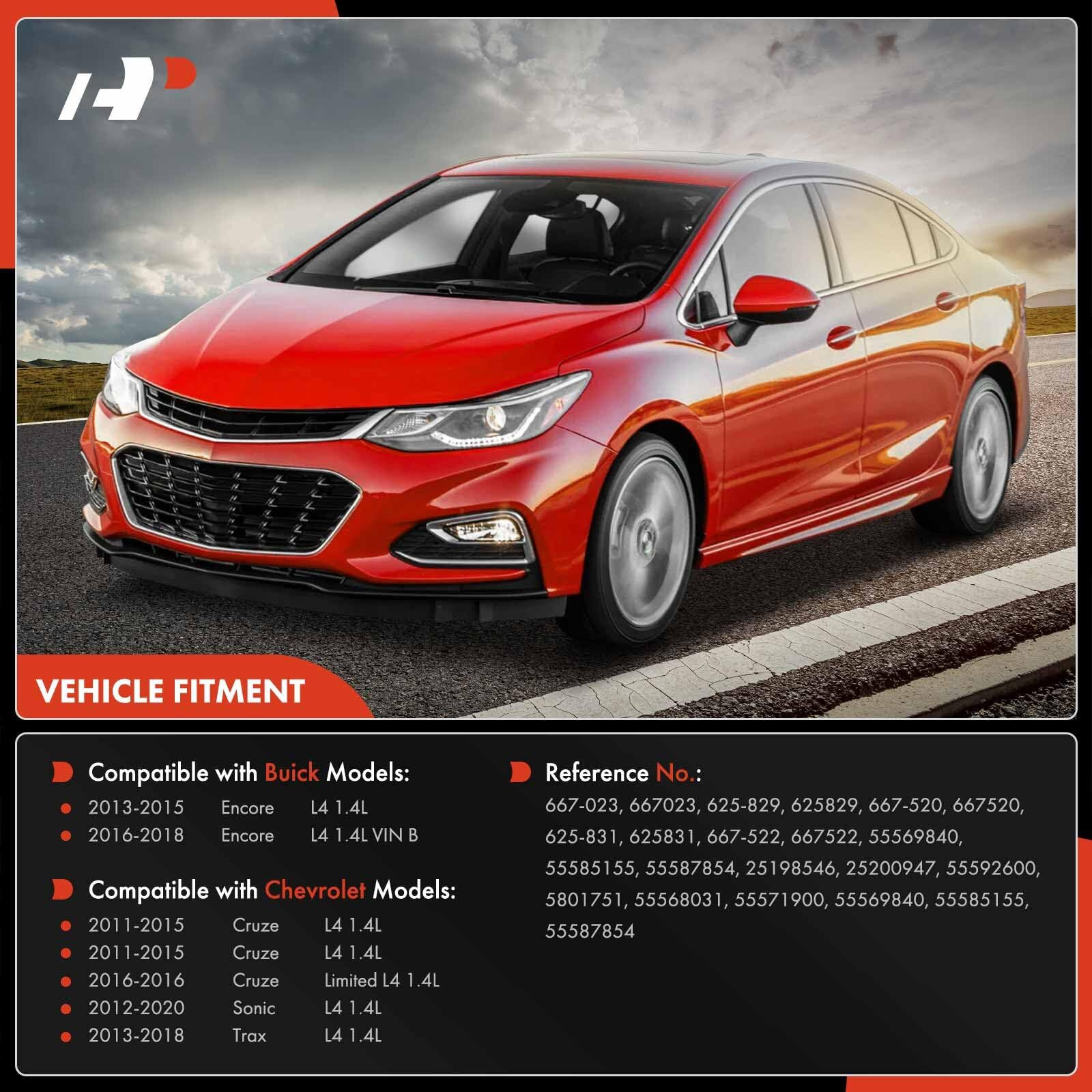 A-Premium 4Pcs Turbo Oil Return Drain & Oil Feed Line Kit Compatible With Buick, Chevrolet Vehicles - 1.4L - Cruze 2011-2015, Sonic 2012-2020, Encore, Trax 2013-2018 - Replaces 55587854