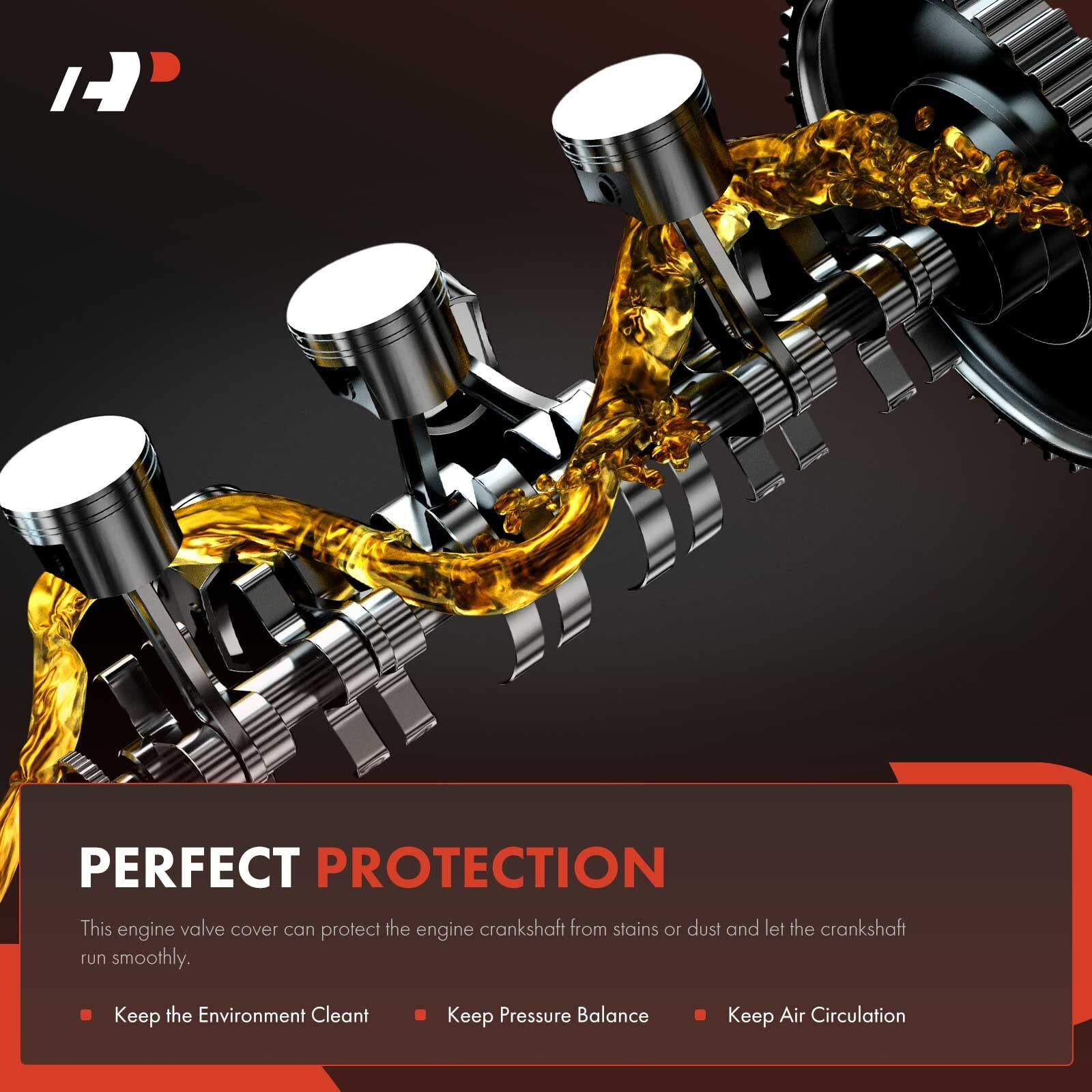 A-Premium Engine Valve Cover With Valve Cover Gasket, Oil Filler Cap And Bolts Compatible With Nissan Sentra 2017-2019, Juke 2011-2017, 1.6L