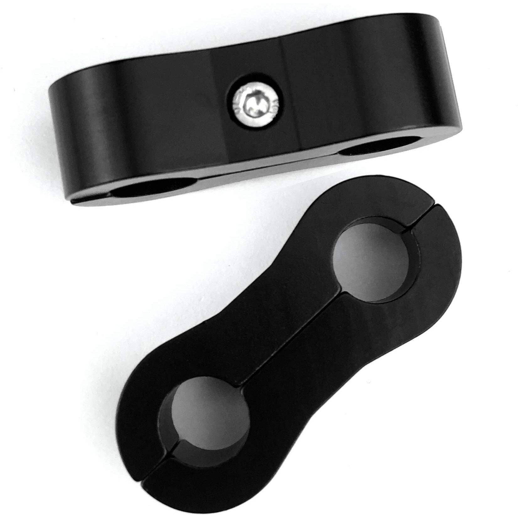 3An Nylon/Steel Braided Billet Aluminum Hose Turbo Separator 3/8 Inch Id Clamp Pliers Tools 9.5Mm Id Black Dual Oil Fuel Water Line Adapter Fitting, Pack Of 2