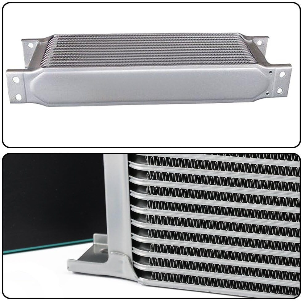 G-Plus Black Universal 30 Row 10An-An10 Engine Transmis Sion Oil Cooler Kit Oil Filter Relocation Kit Aluminum