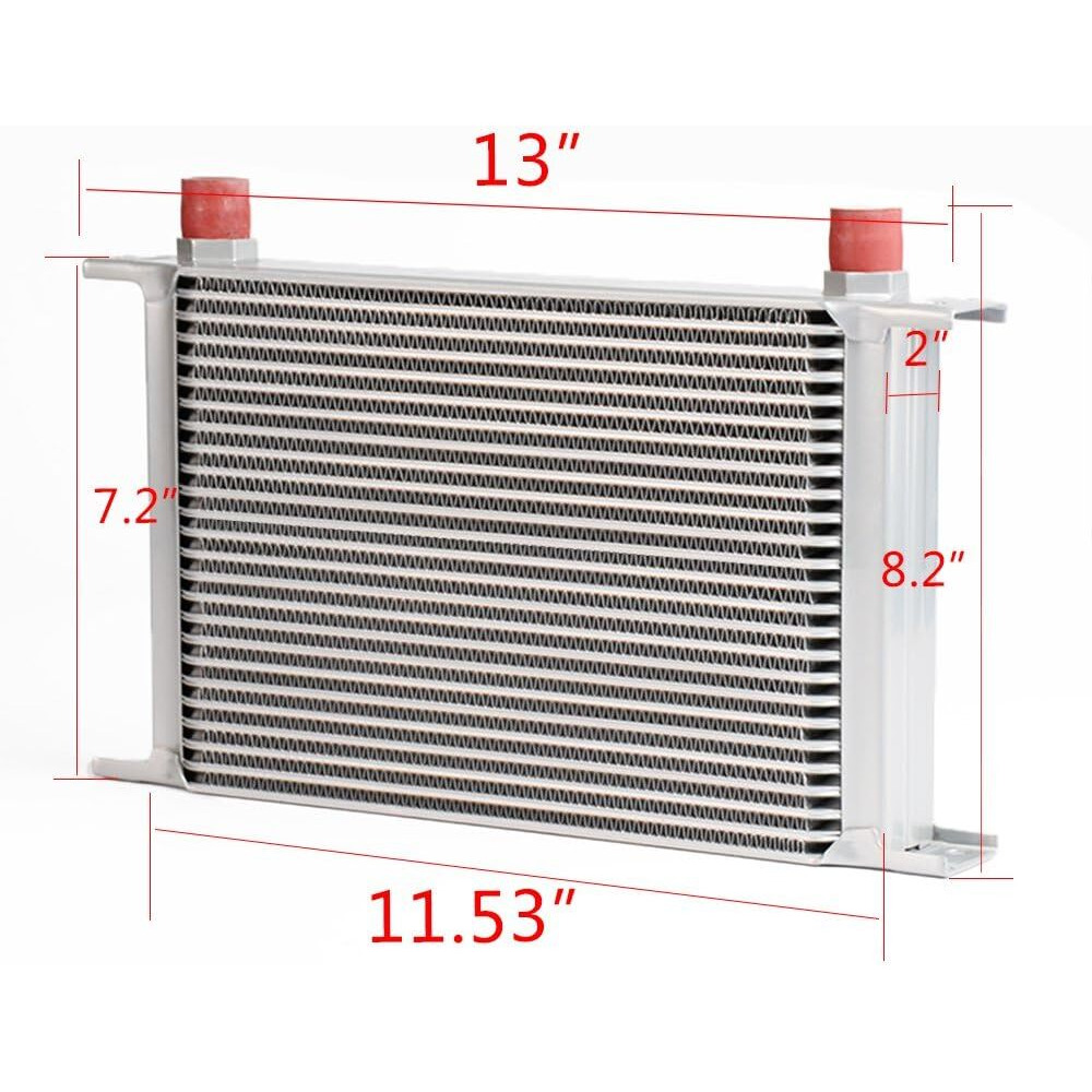 G-Plus Universal 25 Row Silver Engine Transmission Oil Cooler Kit Compatible With Bmw 3 Series 335I E90 E92 N54 Aluminum