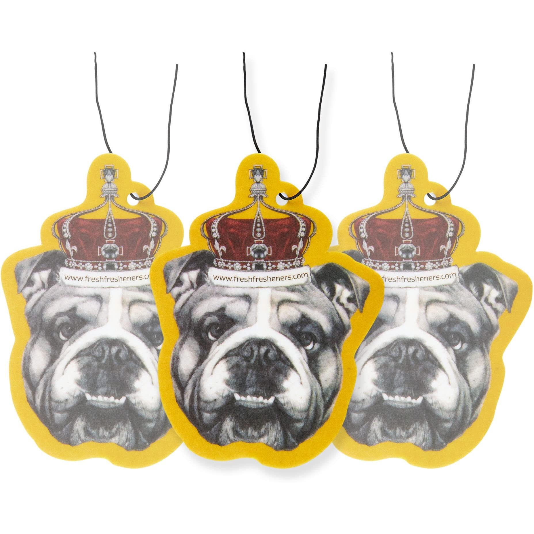 Dog Car Air Freshener 3 Pack English Bulldog Scented With Essential Oils By Fresh Fresheners