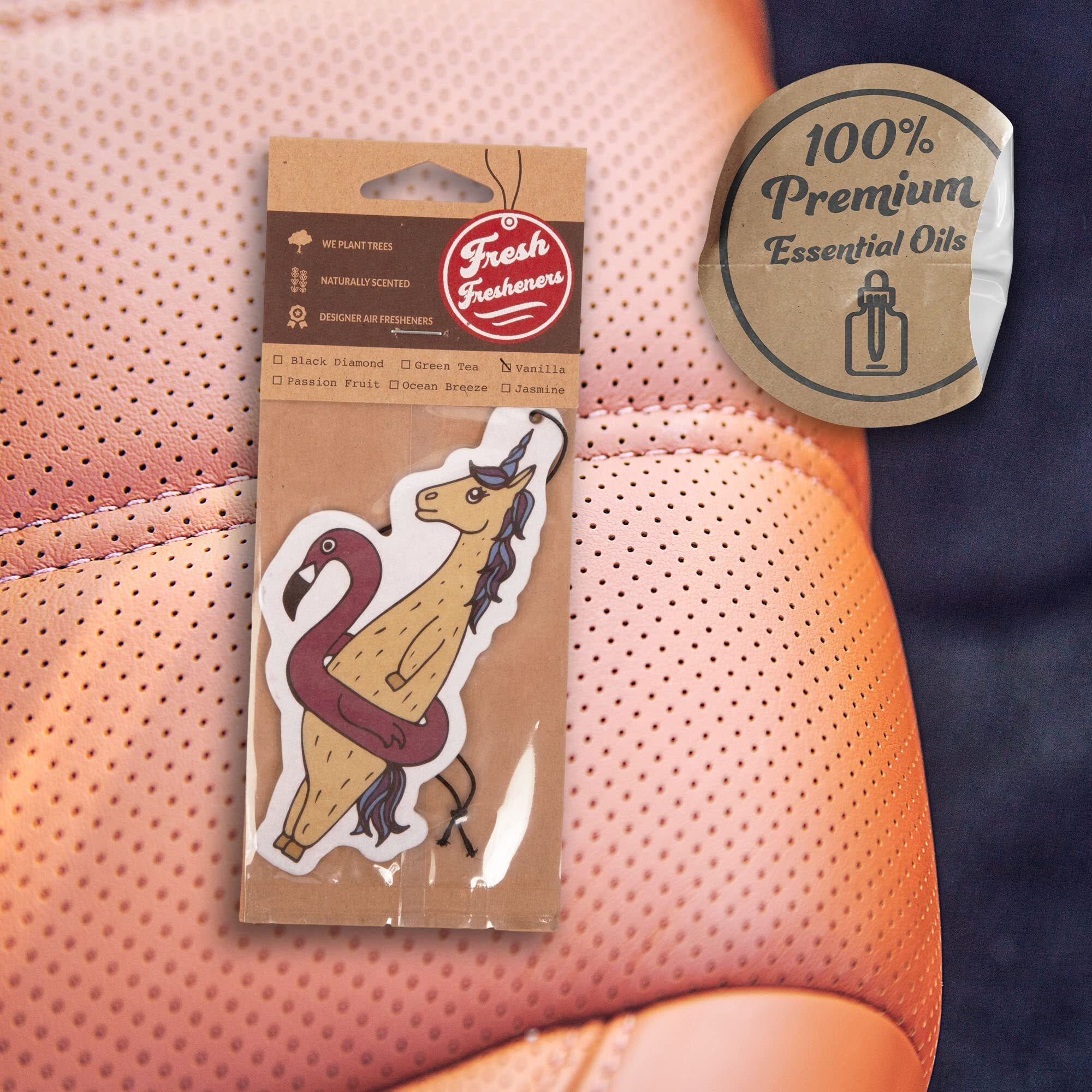 Unicorn Car Air Freshener 3 Pack Scented With Essential Oils By Fresh Fresheners