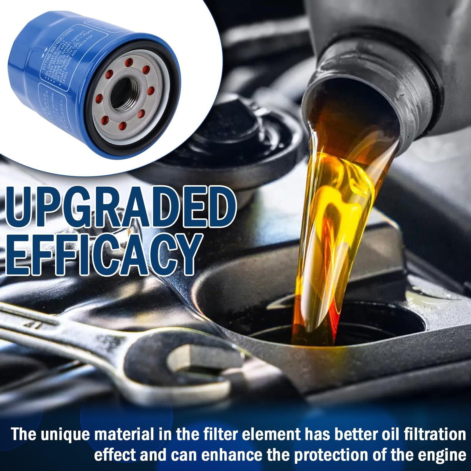 Kefly 15400-Plm-A02 Engine Oil Filters Compatible With Honda Accord Cr-V Civic Acura, Replaces 15400-Rta-003, 15400-Pr3-003 (2 Pcs)