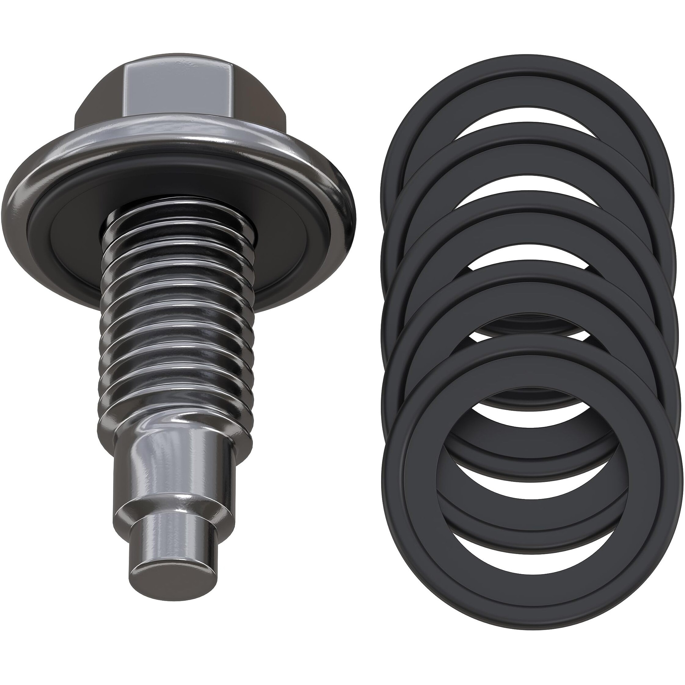 Oil Drain Plug Magnetic Steel With Zinc Coating M12X1.75 With 5 Rubber Washer Gasket Seal - 12Mm Replacement For Buick/Chevrolet/Cadillac/Gmc/Hummer/Pontiac/Saturn - Oem 11562588 Fits For Gm 1993-2024