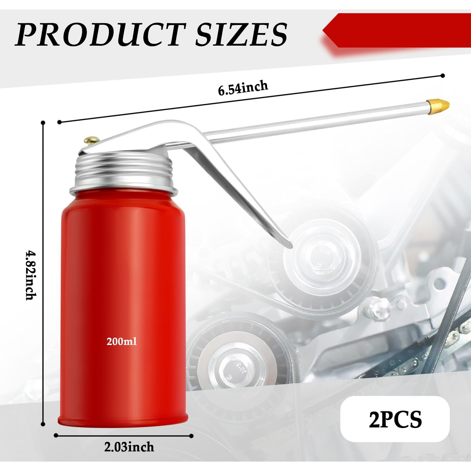 2Pcs Oil Can Pump Oiler,200 Ml Oil Can With Spout For Manual Refueling Metal Motor Oil Dispenser,Universal Car Accessories Oil Squirt Can Fit Most Vehicles Motorcycles