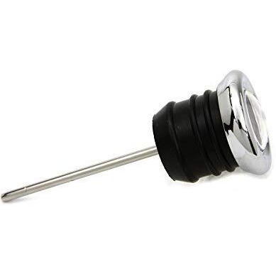 Chrome Shorty Style Oil Tank Dipstick With Oil Temperature Gauge - White Gauge Face - Fits 1979-2003 Harley Sportster Xl, 1984-1999 Softail Fxst & 1986-1999 Softail Flst Replaces Hd Part 62668-87T