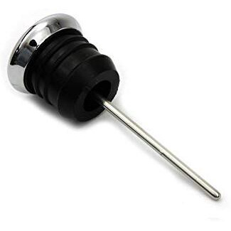 Chrome Shorty Style Oil Tank Dipstick With Oil Temperature Gauge - White Gauge Face - Fits 1979-2003 Harley Sportster Xl, 1984-1999 Softail Fxst & 1986-1999 Softail Flst Replaces Hd Part 62668-87T