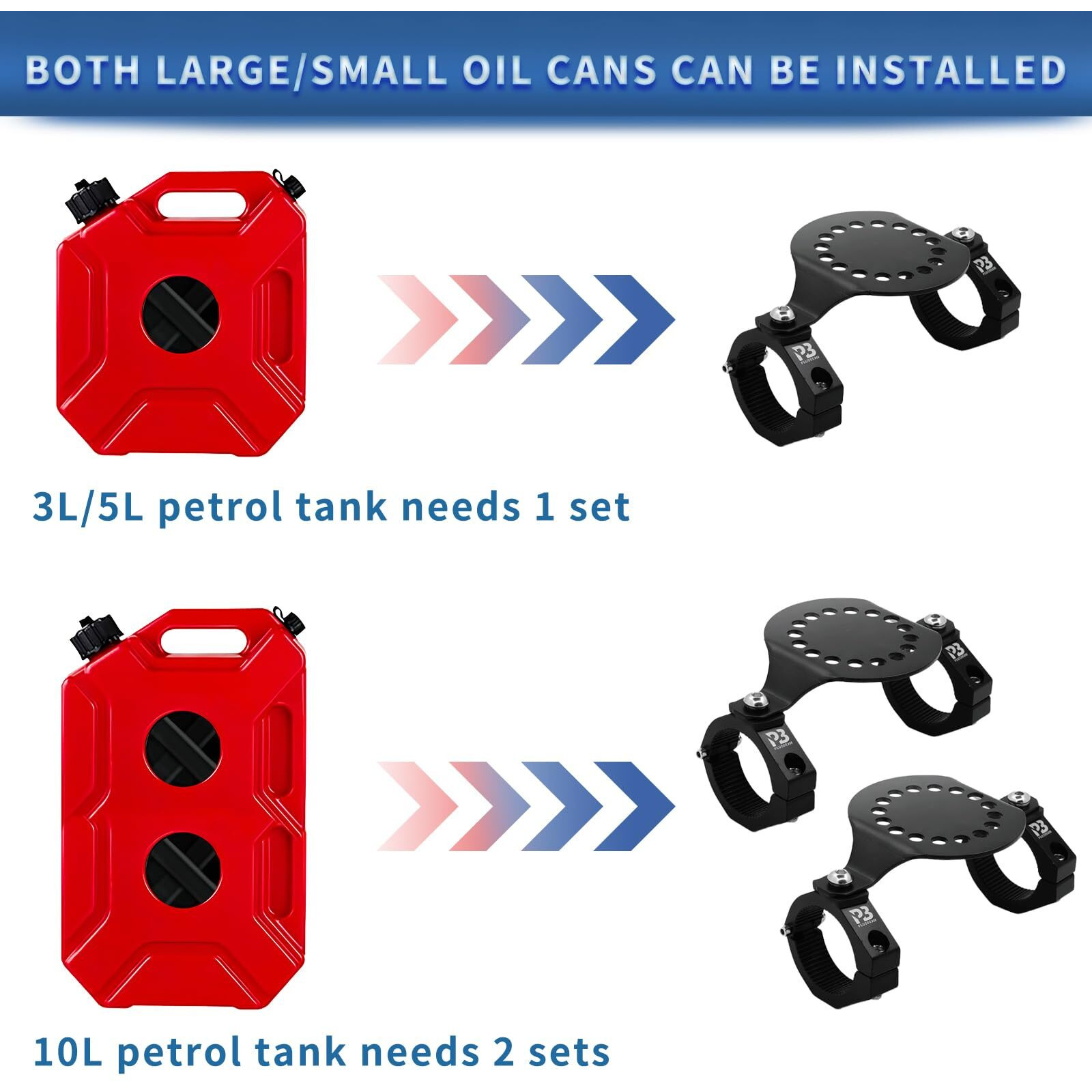 Plusbeam Utv Gas Can Mount Bracket, Oil Can Water Holder, Quick Release Mounting Bracket Compatible With Polaris Rzr Pioneer Can Am Maverick X3 Commander Talon For 1.5 Inch- 2 Inch Roll Bar