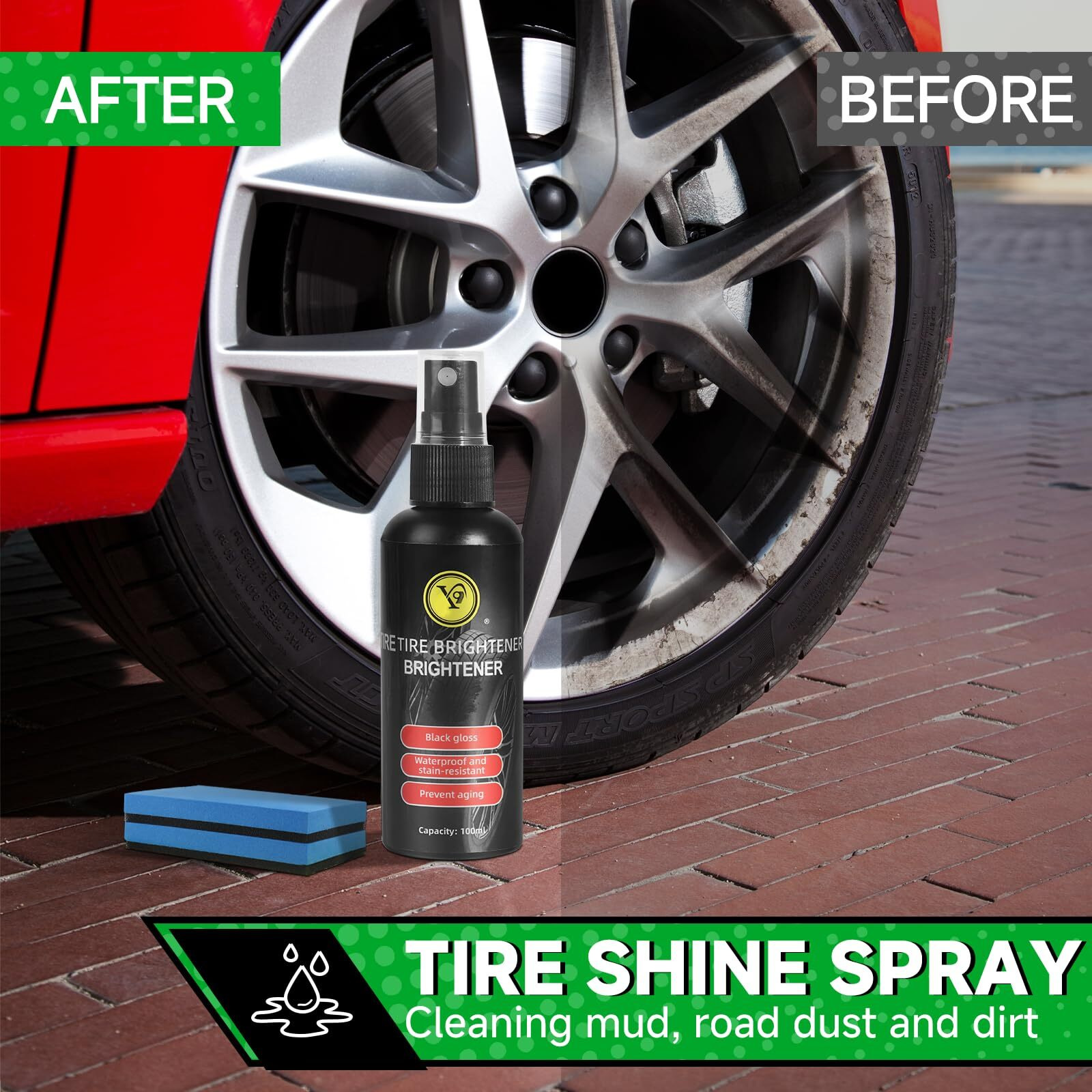 Vinbyee 11Pcs Car Interior Cleaning Kit | Car Seat Cleaner, Oil Film Cleaning, Tire Shine Spray, Screen Cleaner, Tire Stone Cleaning | Car Care Kit For Cars, Truck, Suv, Rv | Car Detailing Kit