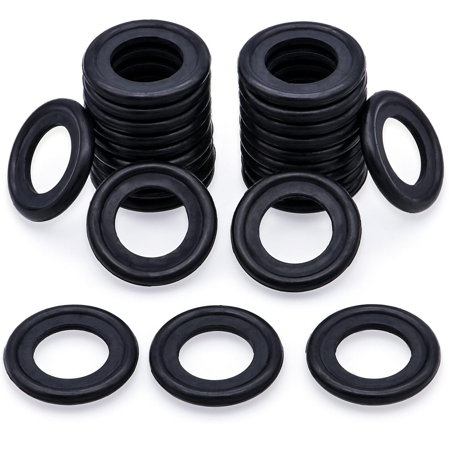 Meajoo 25Pcs M14 Oil Drain Plug Gasket Rubber Crush Washer Seals 097-139, F0Rd-5066453, F5Tz-6734-Ba Engine Oil Pan Drain Plug Seal For Ford Focus