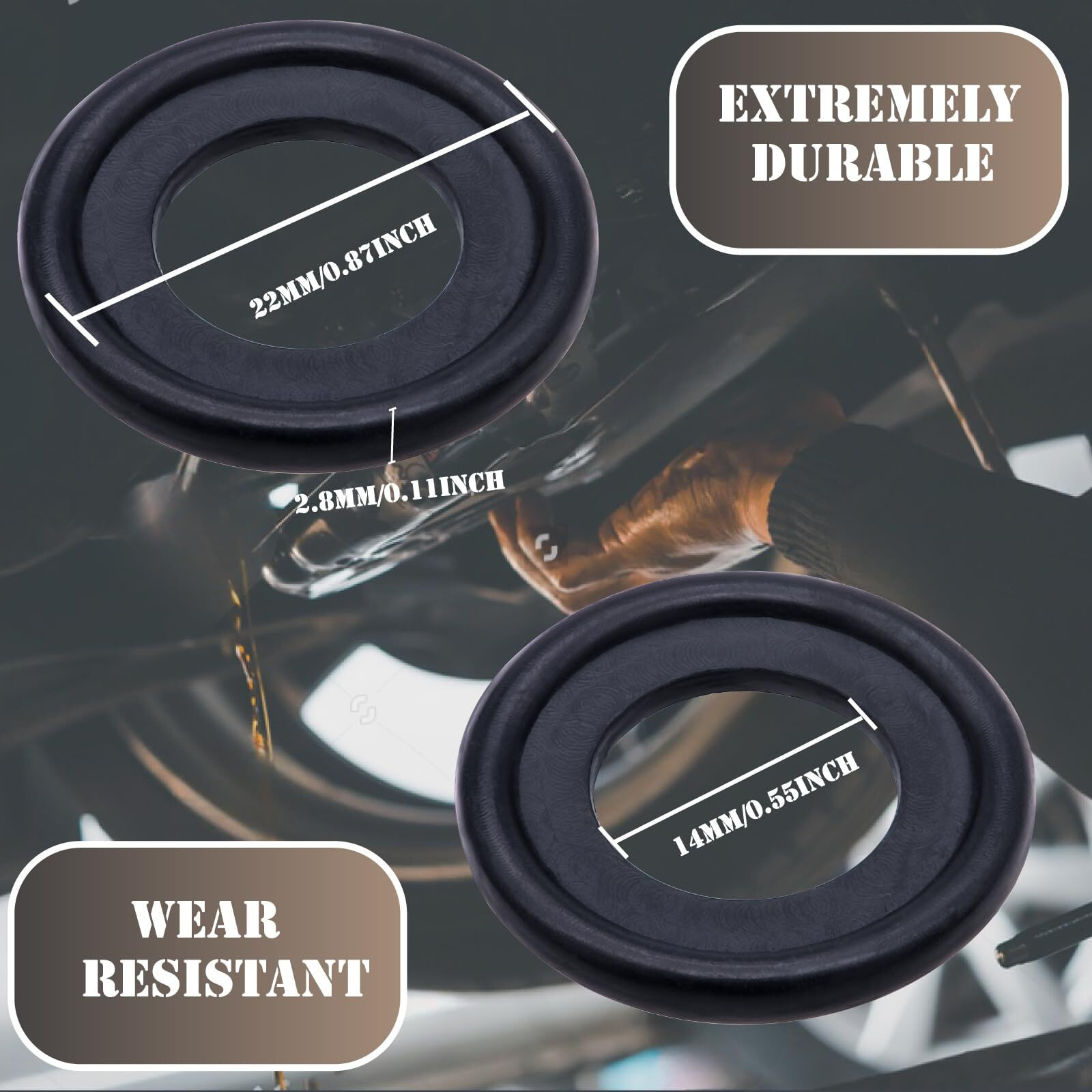 Meajoo 25Pcs M14 Oil Drain Plug Gasket Rubber Crush Washer Seals 097-139, F0Rd-5066453, F5Tz-6734-Ba Engine Oil Pan Drain Plug Seal For Ford Focus