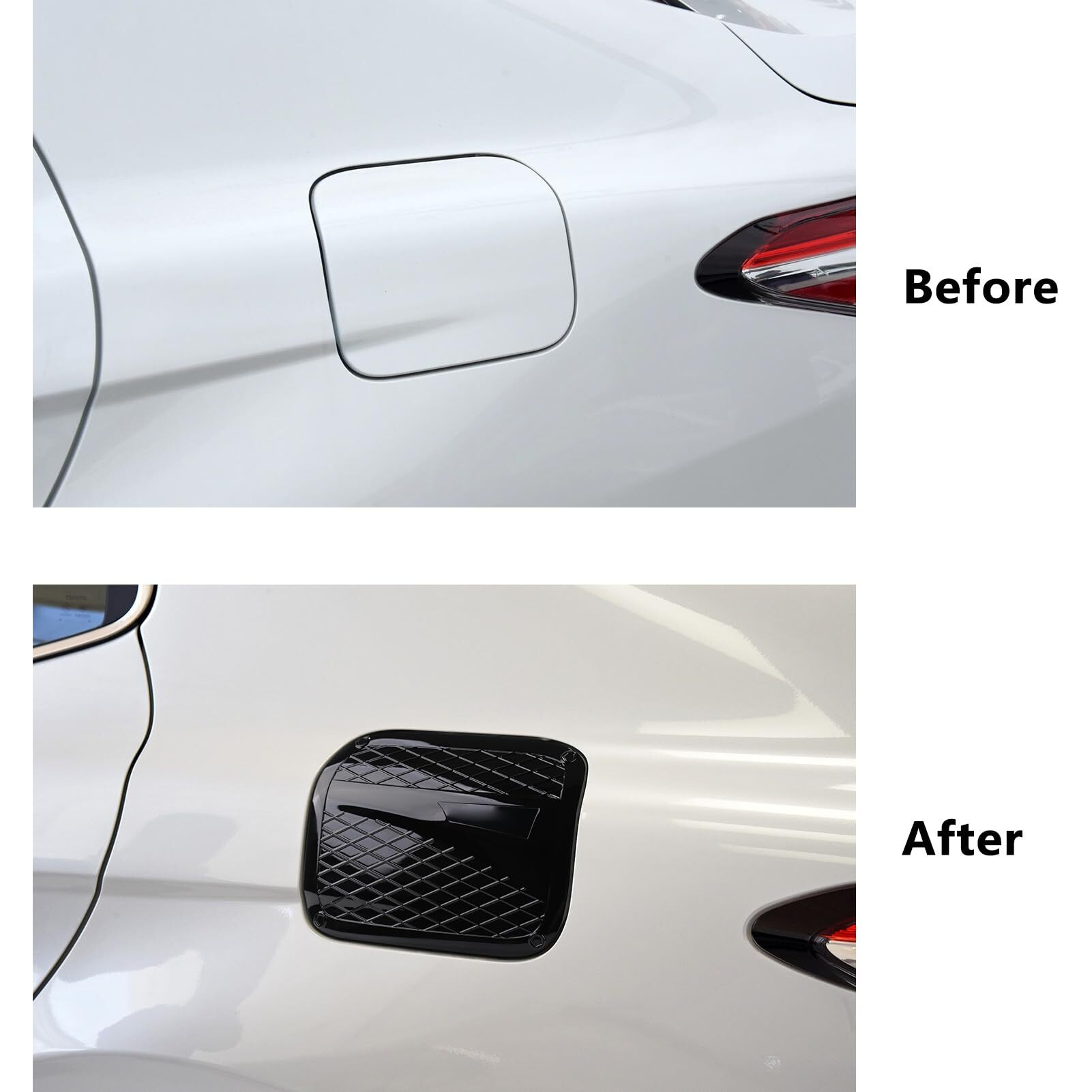 Spotrim Compatible With Toyota Camry Gas Tank Door Cover Gasoline Fuel Petrol Oil Filler Caps Decoration For Camry 2024 2023 2022 2021 2020 2019 2018 -Piano Black