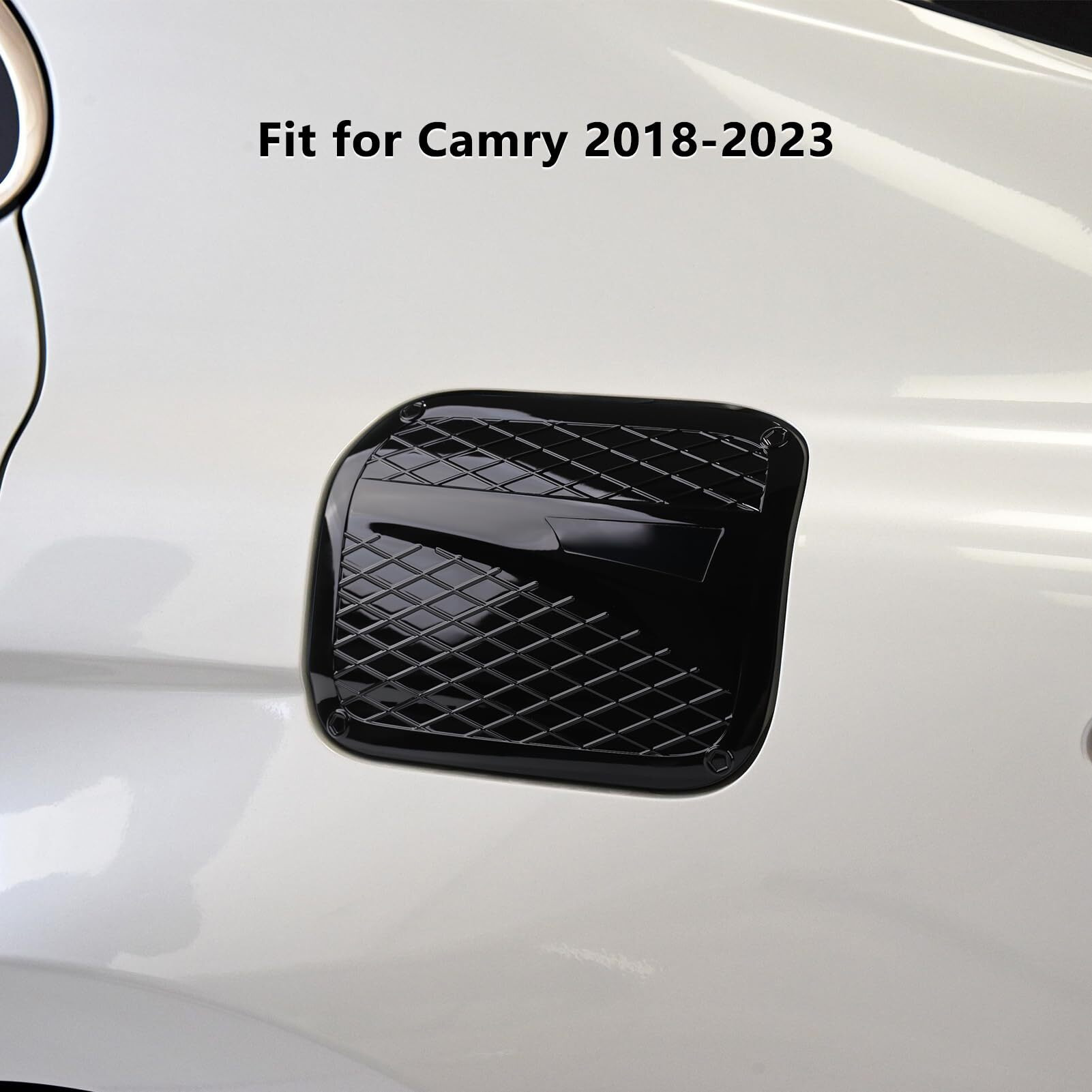 Spotrim Compatible With Toyota Camry Gas Tank Door Cover Gasoline Fuel Petrol Oil Filler Caps Decoration For Camry 2024 2023 2022 2021 2020 2019 2018 -Piano Black