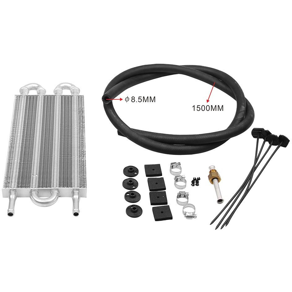 4 Row Aluminum Transmission Oil Cooler Universal 6 Pass Tube And Fin Transmission Cooler Kit