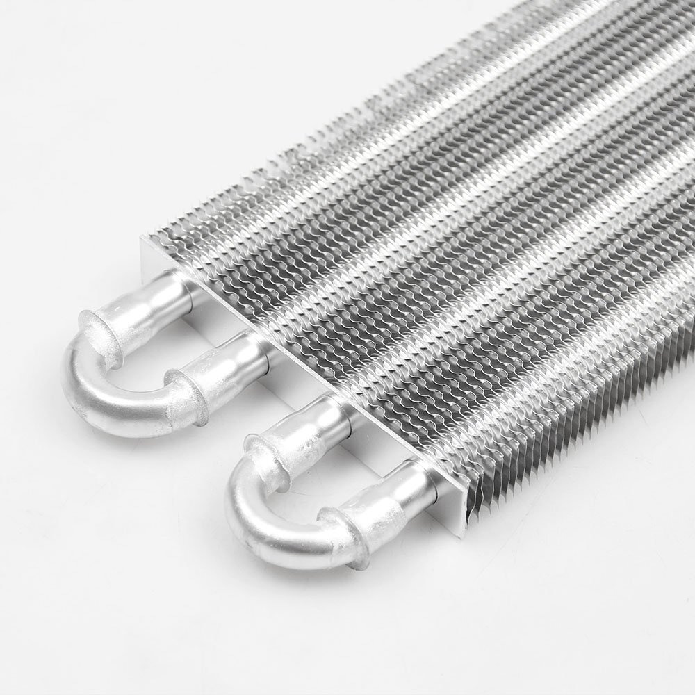 4 Row Aluminum Transmission Oil Cooler Universal 6 Pass Tube And Fin Transmission Cooler Kit