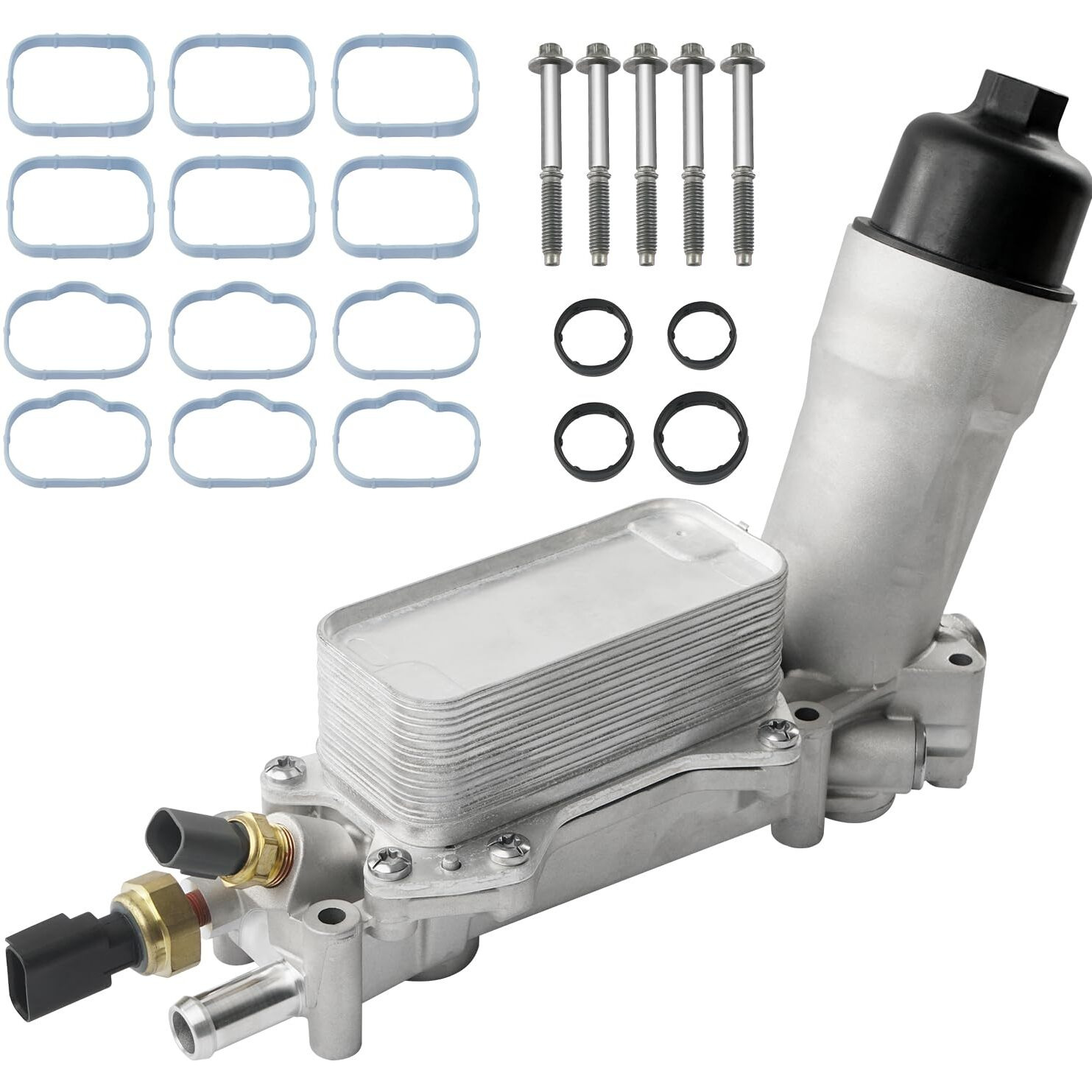 926-959 Upgrade Aluminum Engine Oil Cooler Oil Filter Housing For 2011-2016 Jeep Wrangler Grand Cherokee Dodge Challenger Charger Journey Caravan Durango Chrysler 200 300 Town Country Ram 3.6L 926-876