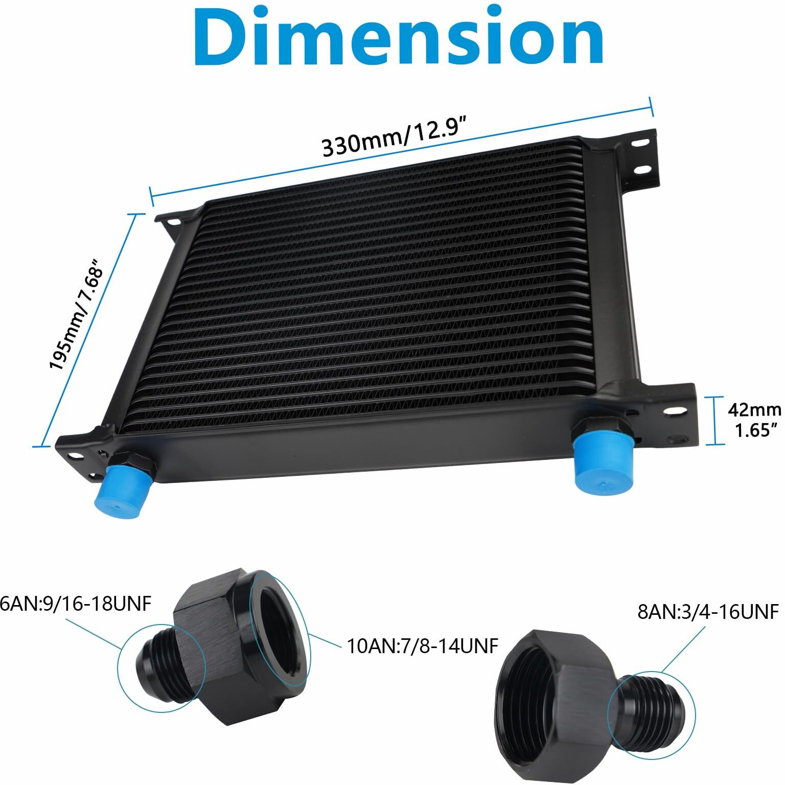 Htracing 25 Row An10 10An Transmission Oil Cooler Kit Stacked Plate With 6An 8An Adapter Universal Engine Transmission British Radiator Oil Cooler Condenser Aluminium Alloy Black