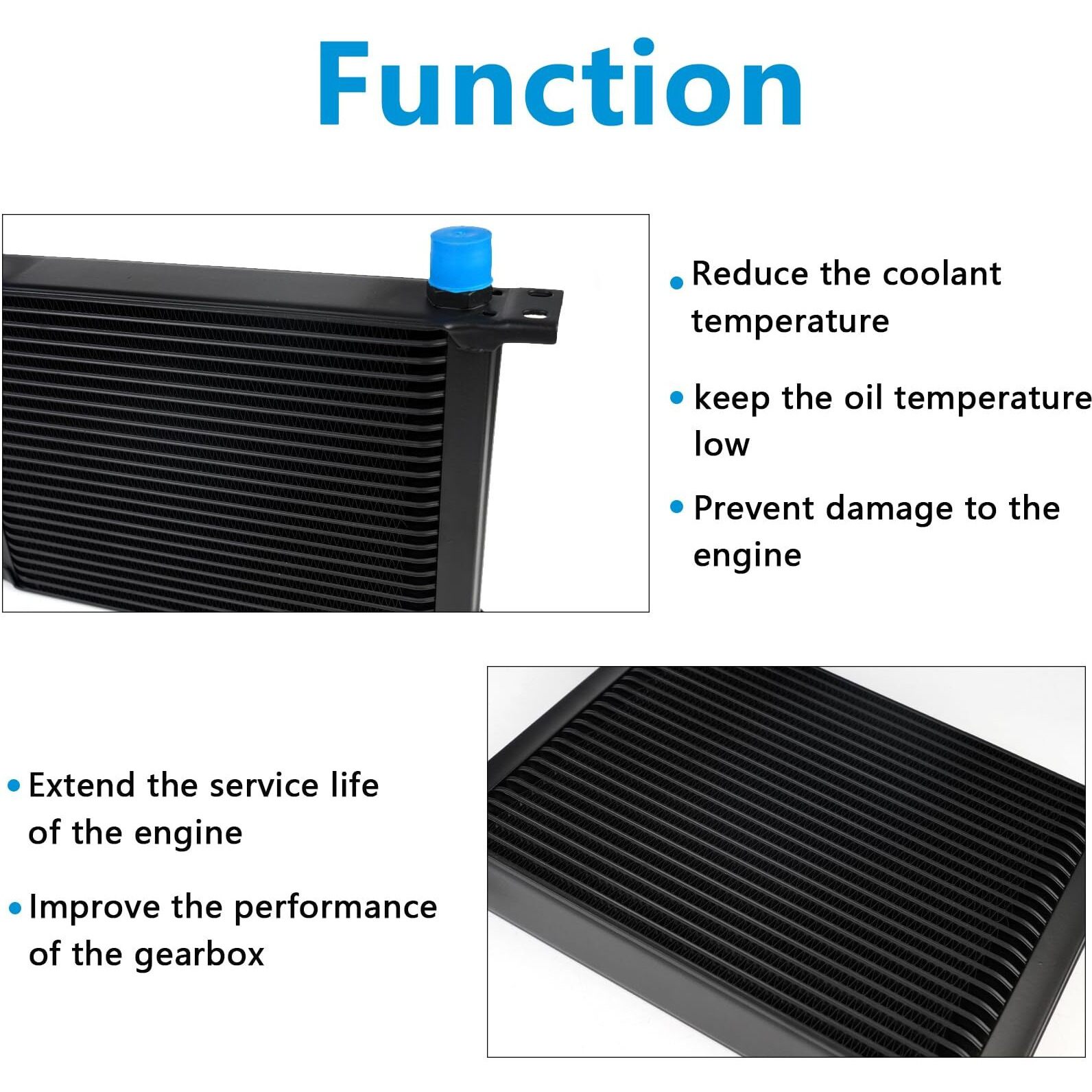 Htracing 25 Row An10 10An Transmission Oil Cooler Kit Stacked Plate With 6An 8An Adapter Universal Engine Transmission British Radiator Oil Cooler Condenser Aluminium Alloy Black