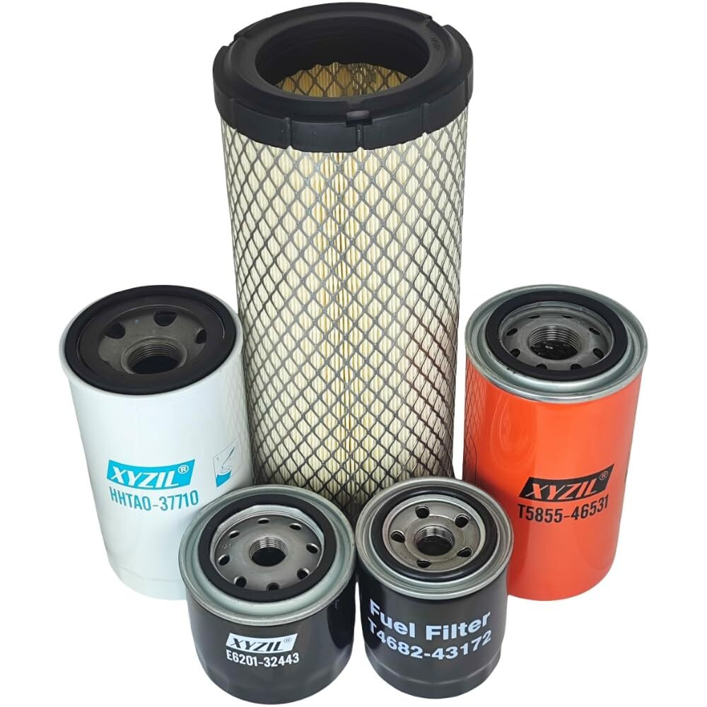 Xyzil Maintenance Service Filter Kit Compatible With Kioti Ck2610 Hst Ck2620 Hst Compact Tractor Ck2610H Ck2620Chse Ck2610Chse Ck2620H Air Engine Oil Fuel Hydraulic E7230-11081 E6201-32443 E6201-32443