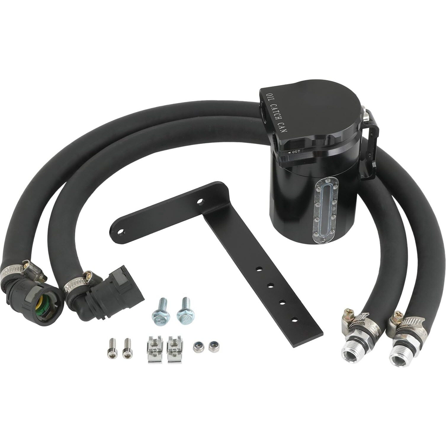 Oil Catch Can Kit Oil Separator Reservoir Tank With Sight Glass Compatible With Ford F150 5.0L/2.7Eb/3.5Eb 2011-2023,Raptor 3.5L Ecoboost 2017-2023, Expedition 3.5L Ecoboost 2018-2023