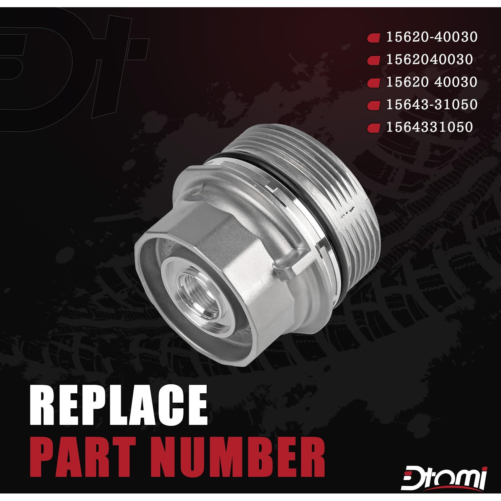 Oil Filter Housing Cap Assembly With Oil Plug Compatible With Toyota Vehicle Avalon Camry Highlander Rav4 2013-2016, Corolla Matrix Prius Sienna 2013-2014 Tacoma Replaces 15620-40030, 1562040030