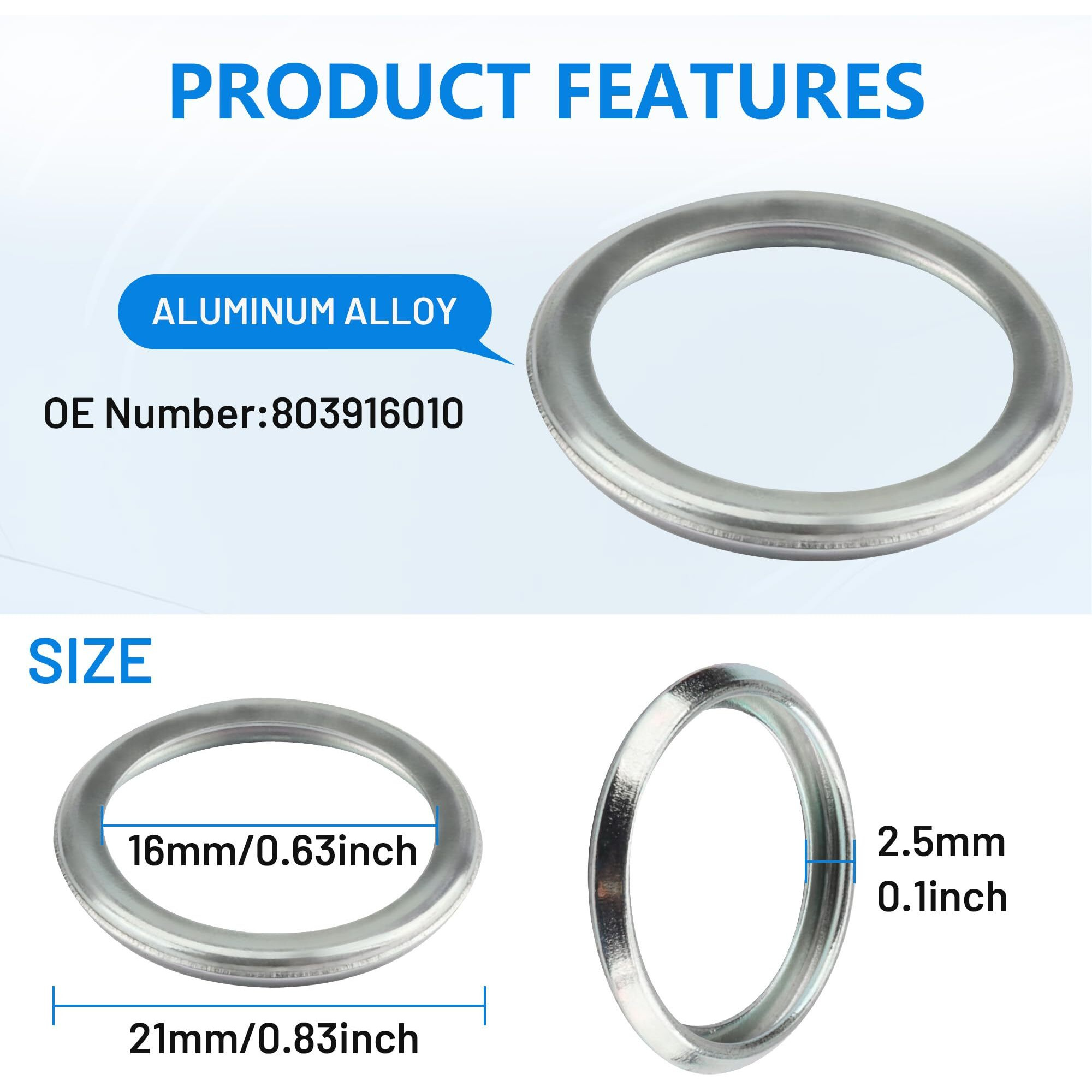 30Pcs - 803916010 M16 Oil Pan Drain Plug Gasket 16Mm Crush Washers Seal For Subaru Ascent Brz Xv Crosstrek Forester Outback Legacy Wrx Impreza R Solterra, For Toyota 86 Gr86, For Scion Fr-S